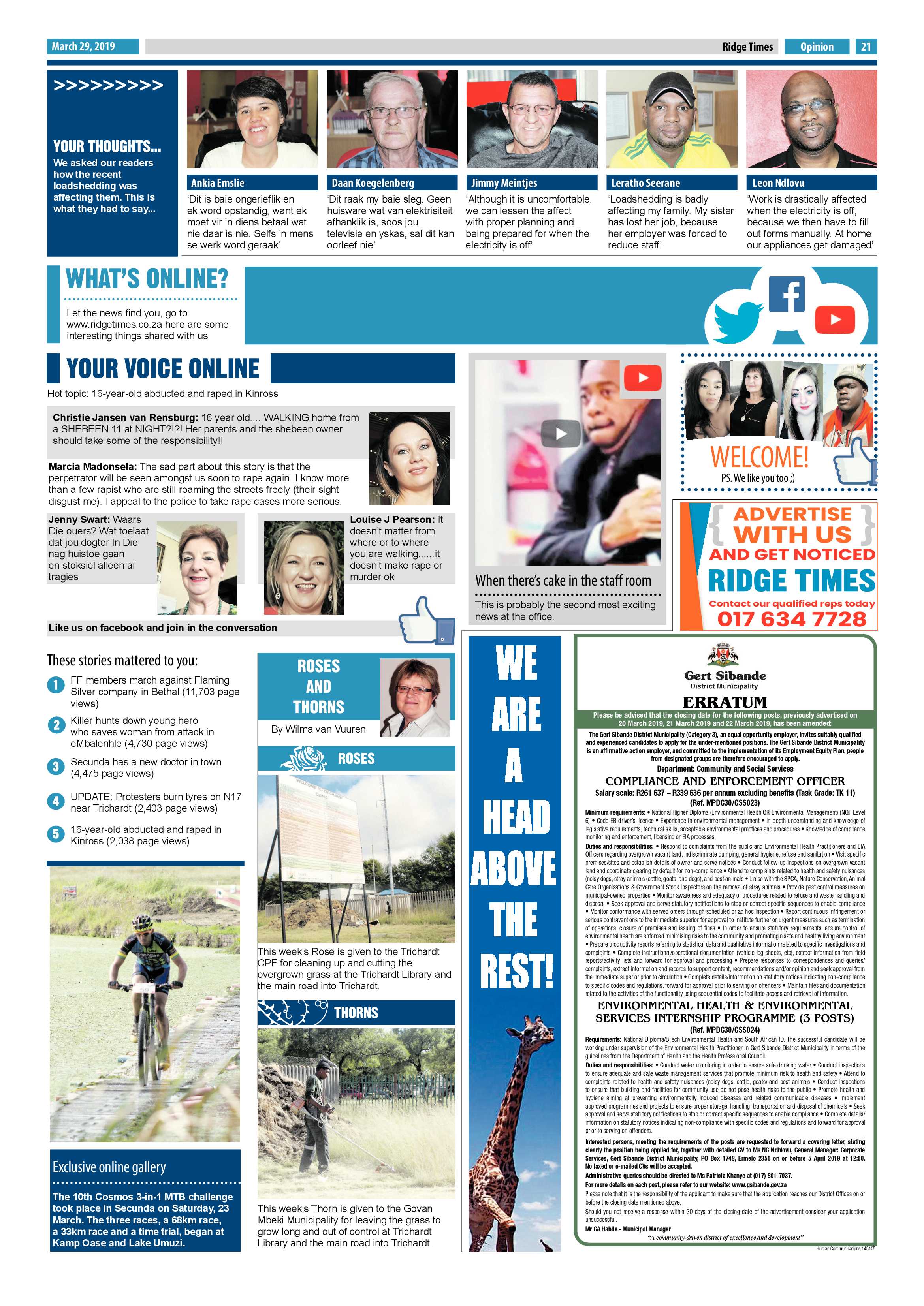 Ridge Times 29 March 2019 page 21