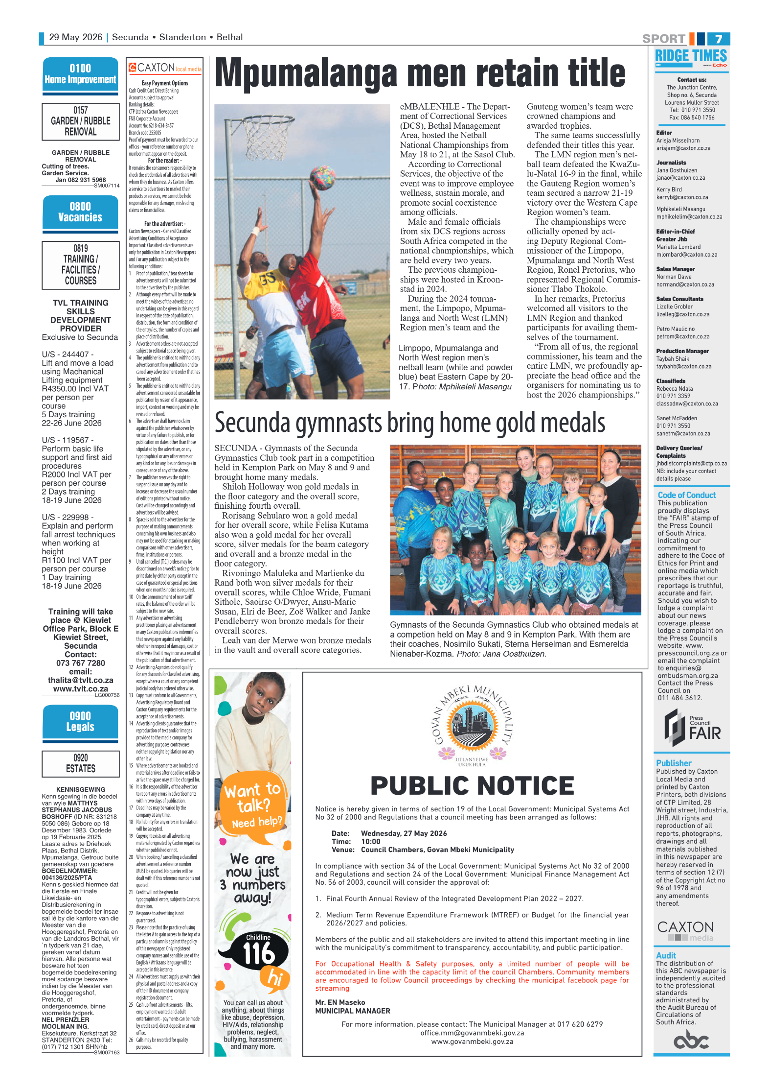 Ridge Times 29 May 2026 page 7