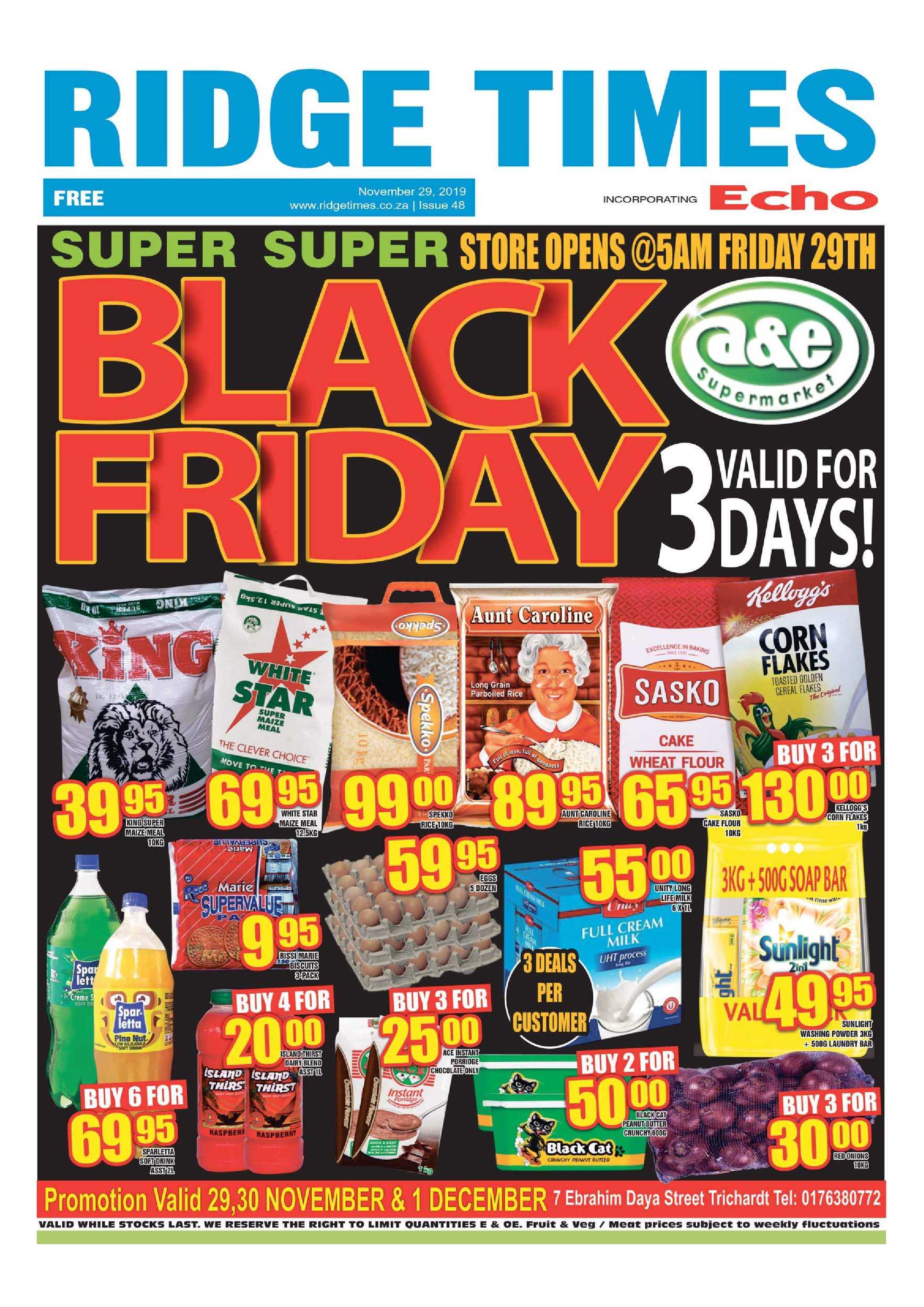 Ridge Times 29 November 2019 page 1