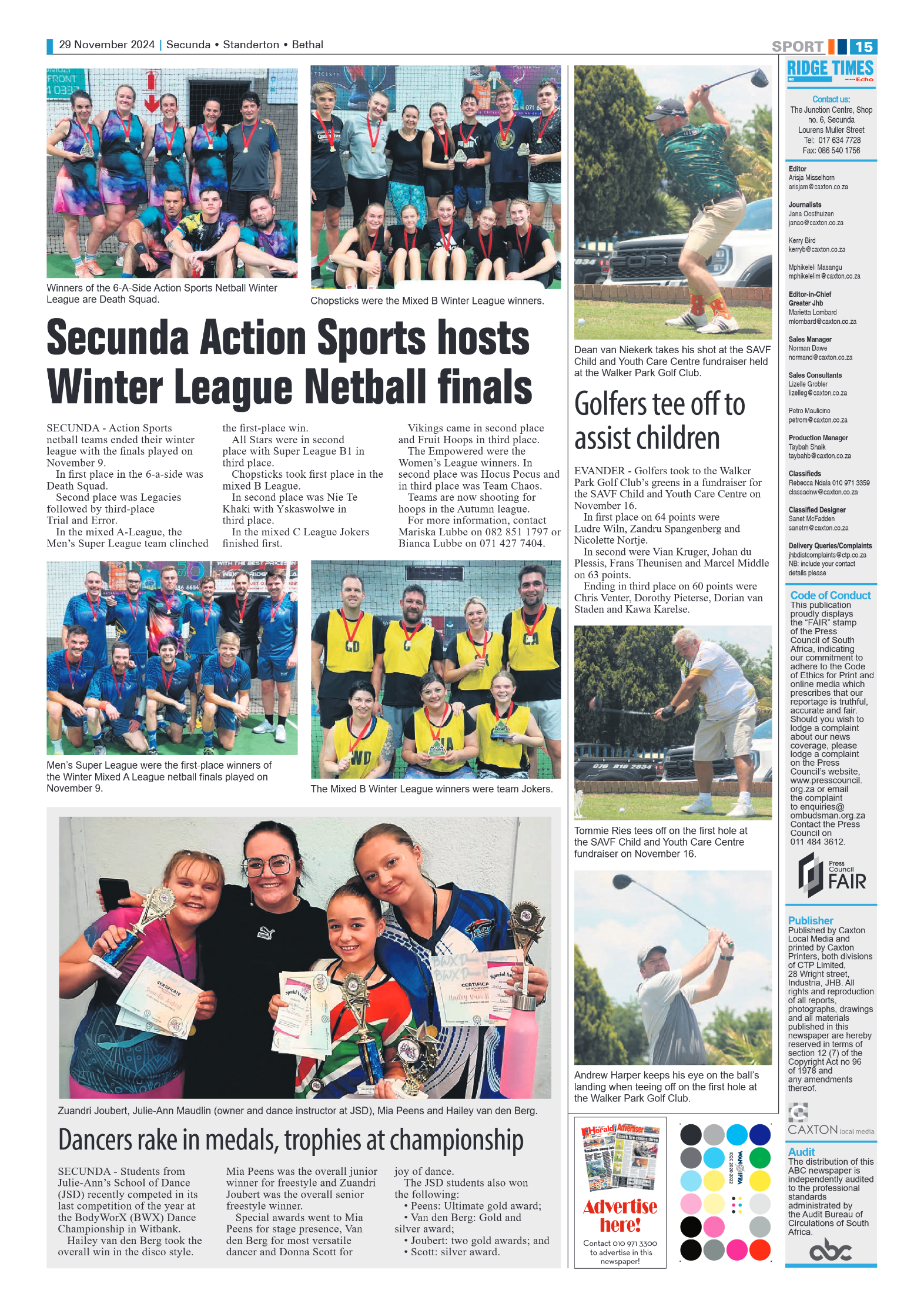 Ridge Times 29 November 2024 page 15