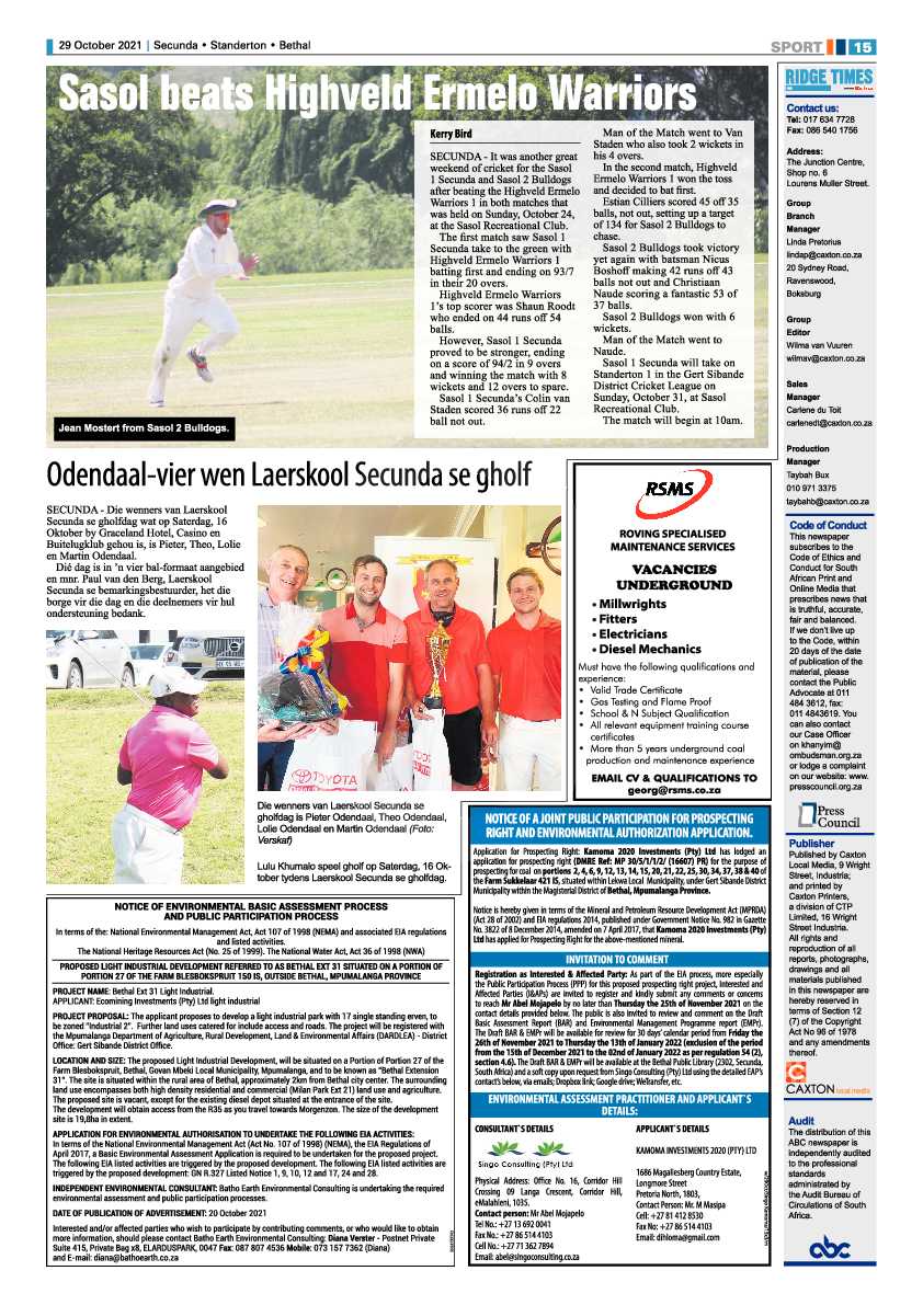 Ridge Times 29 October 2021 page 16