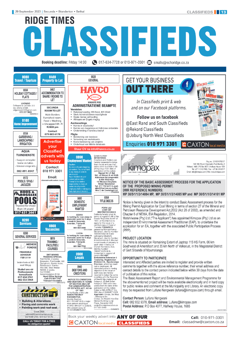 Ridge Times 29 September 2023 page 13