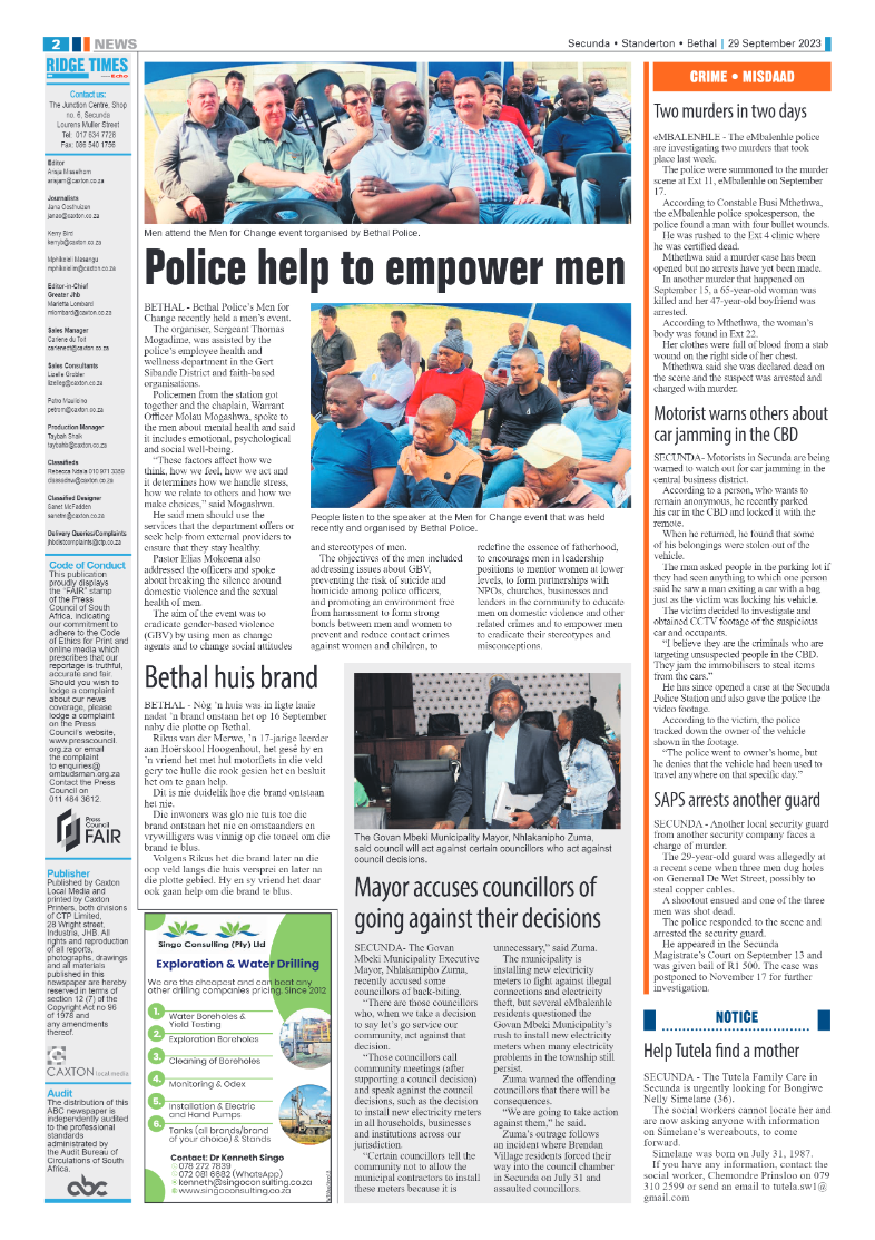 Ridge Times 29 September 2023 page 2