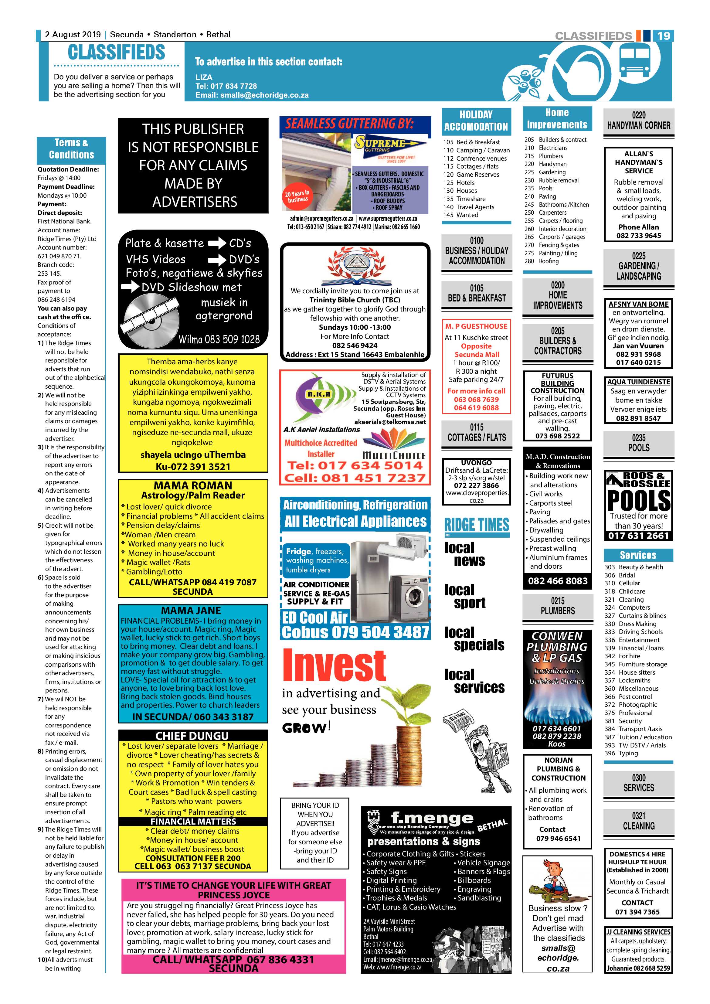 Ridge Times 2 August 2019 page 19