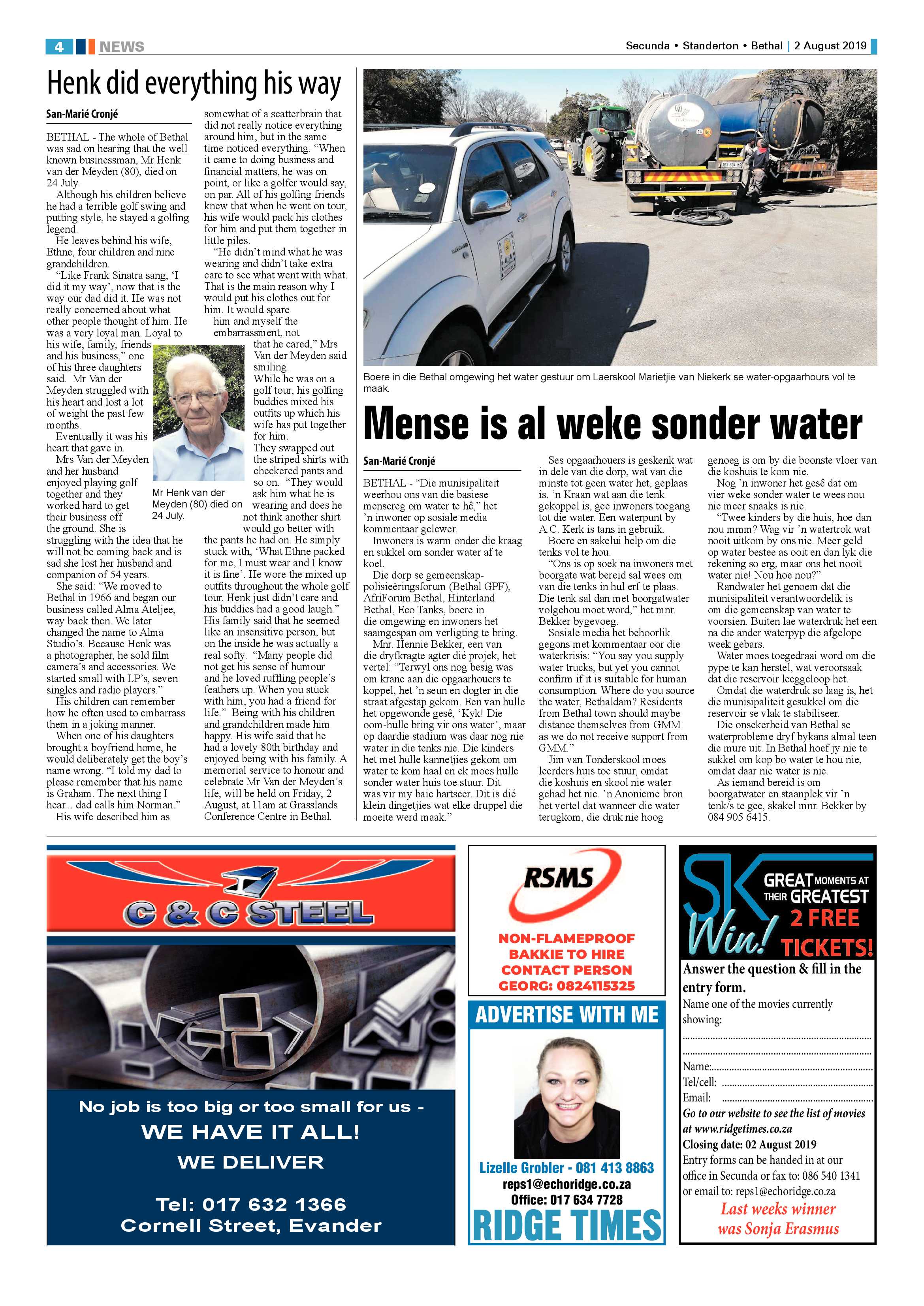 Ridge Times 2 August 2019 page 4