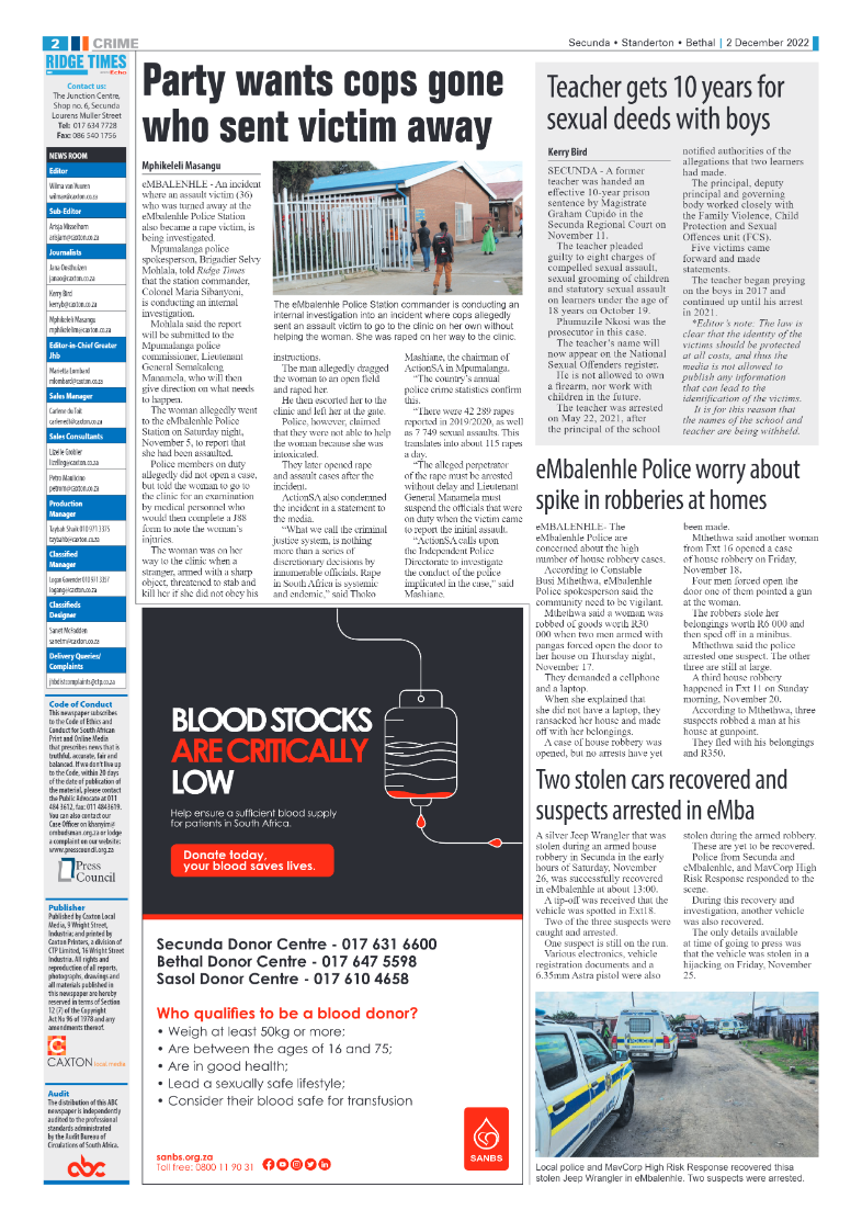 Ridge Times 2 Dec 2022 page 2