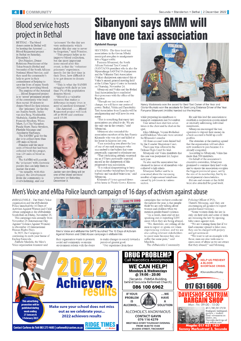 Ridge Times 2 Dec 2022 page 4