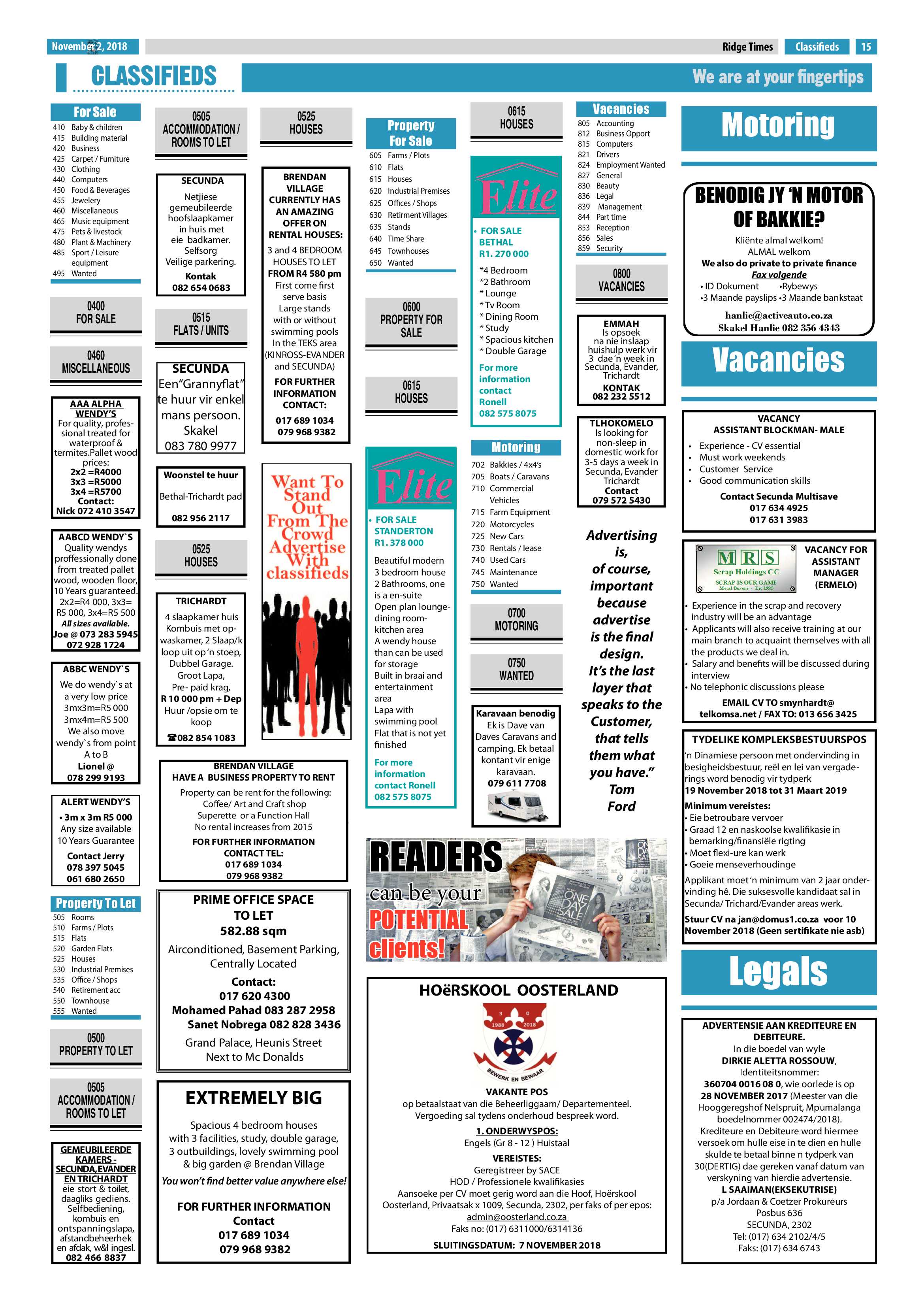 Ridge Times 2 November 2018 page 15