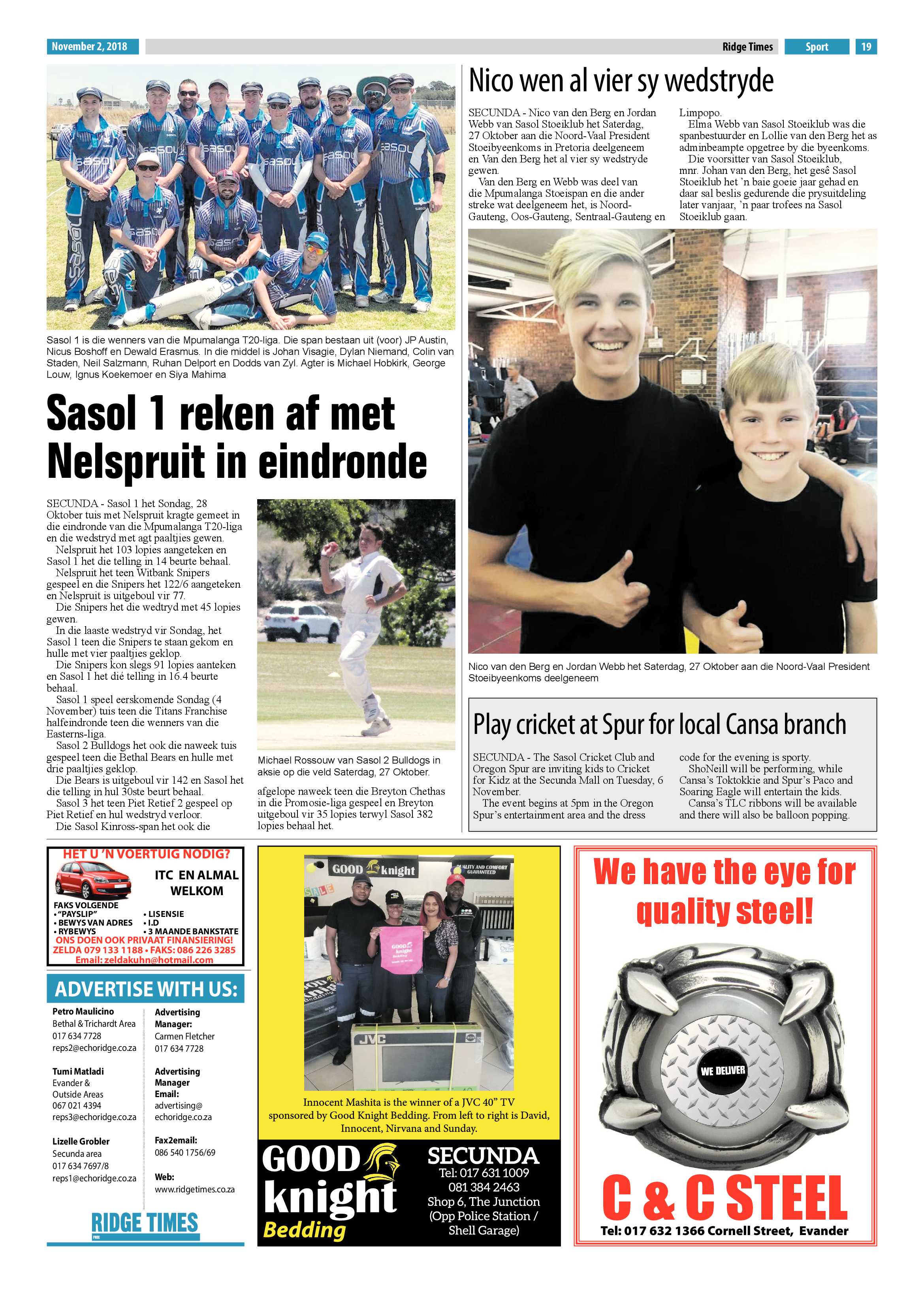 Ridge Times 2 November 2018 page 19