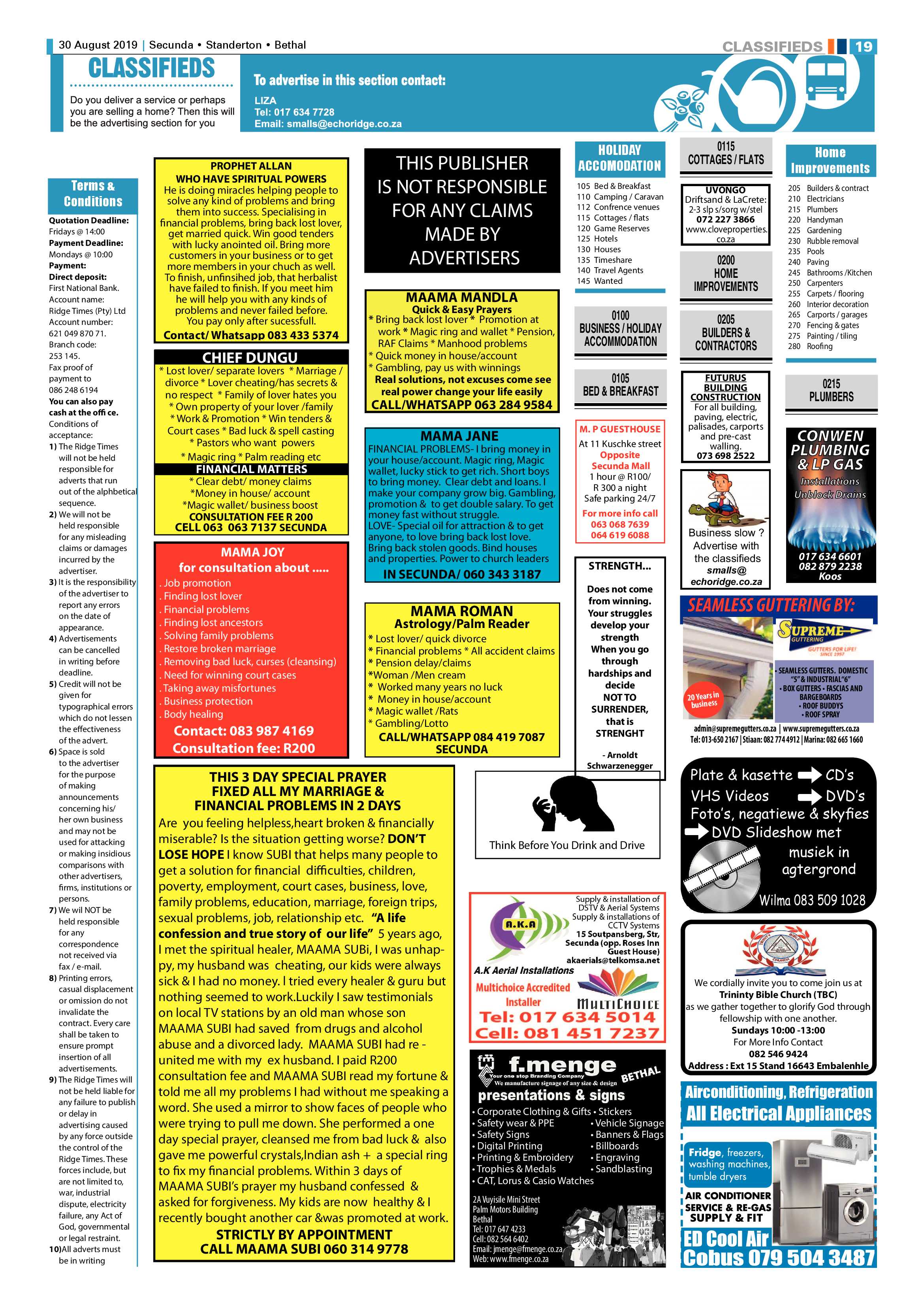 Ridge Times 30 August 2019 page 19