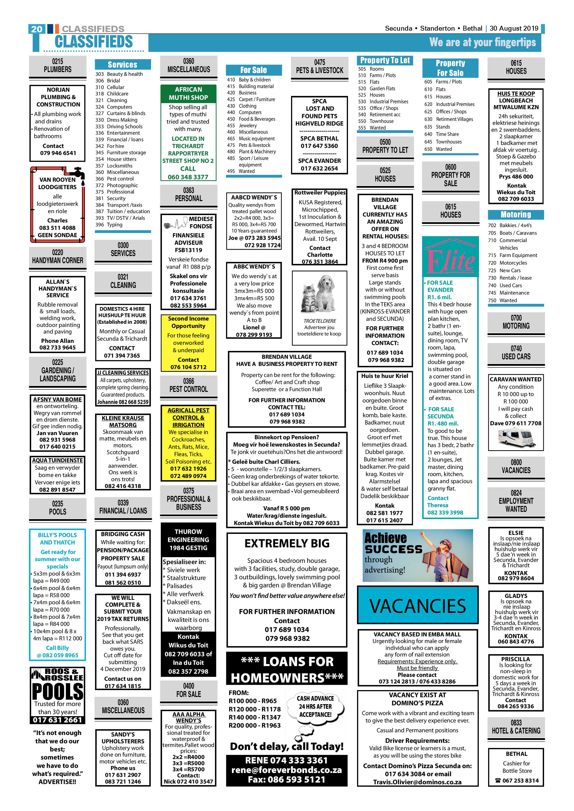 Ridge Times 30 August 2019 page 20
