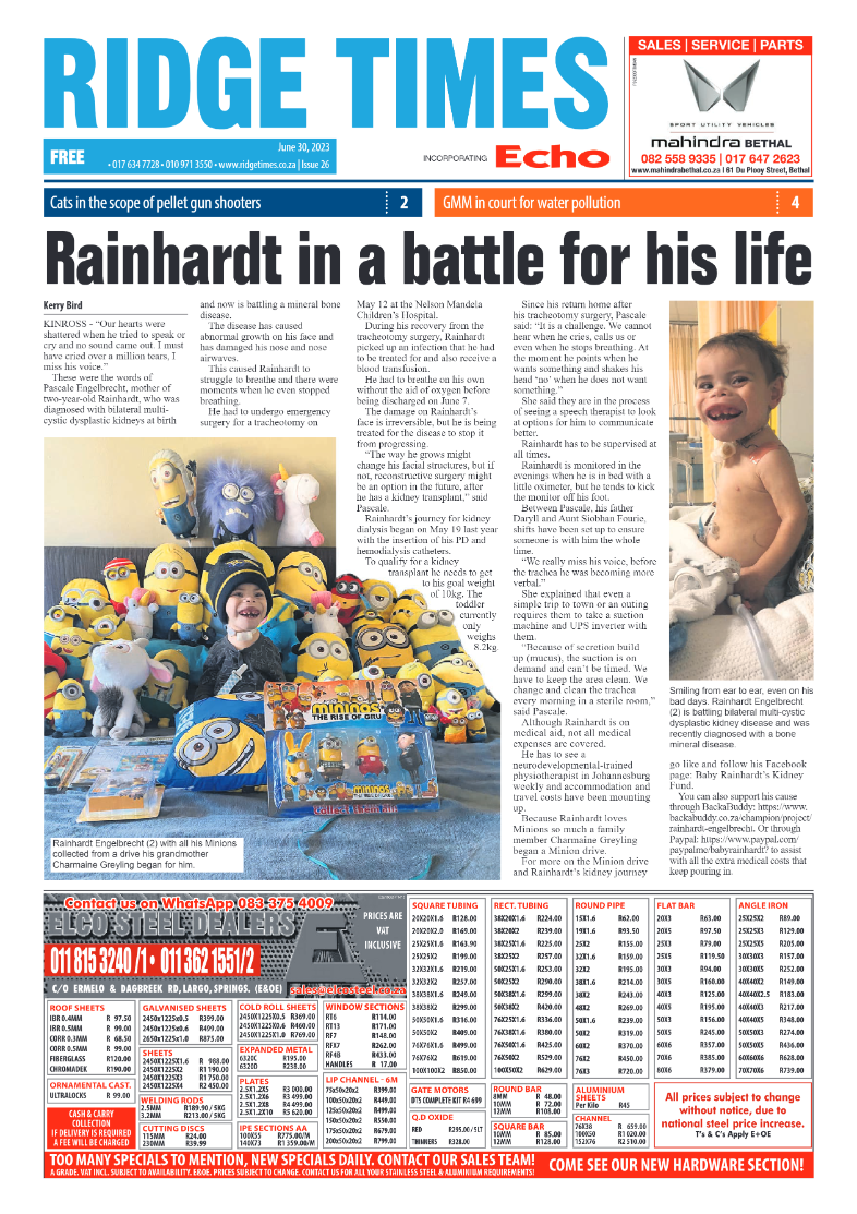 Ridge Times 30 June 2023 page 1