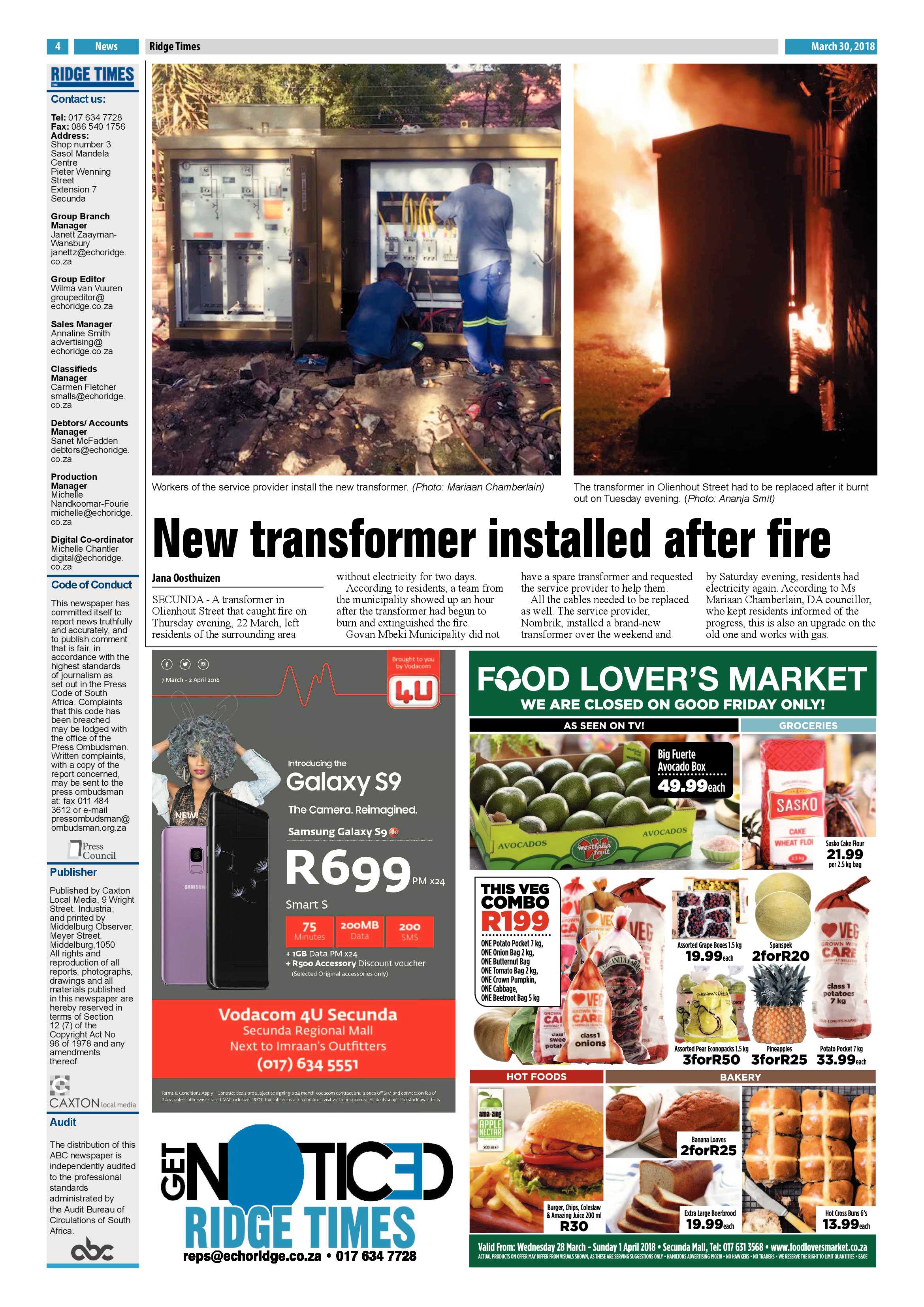 Ridge Times 30 March 2018 page 6