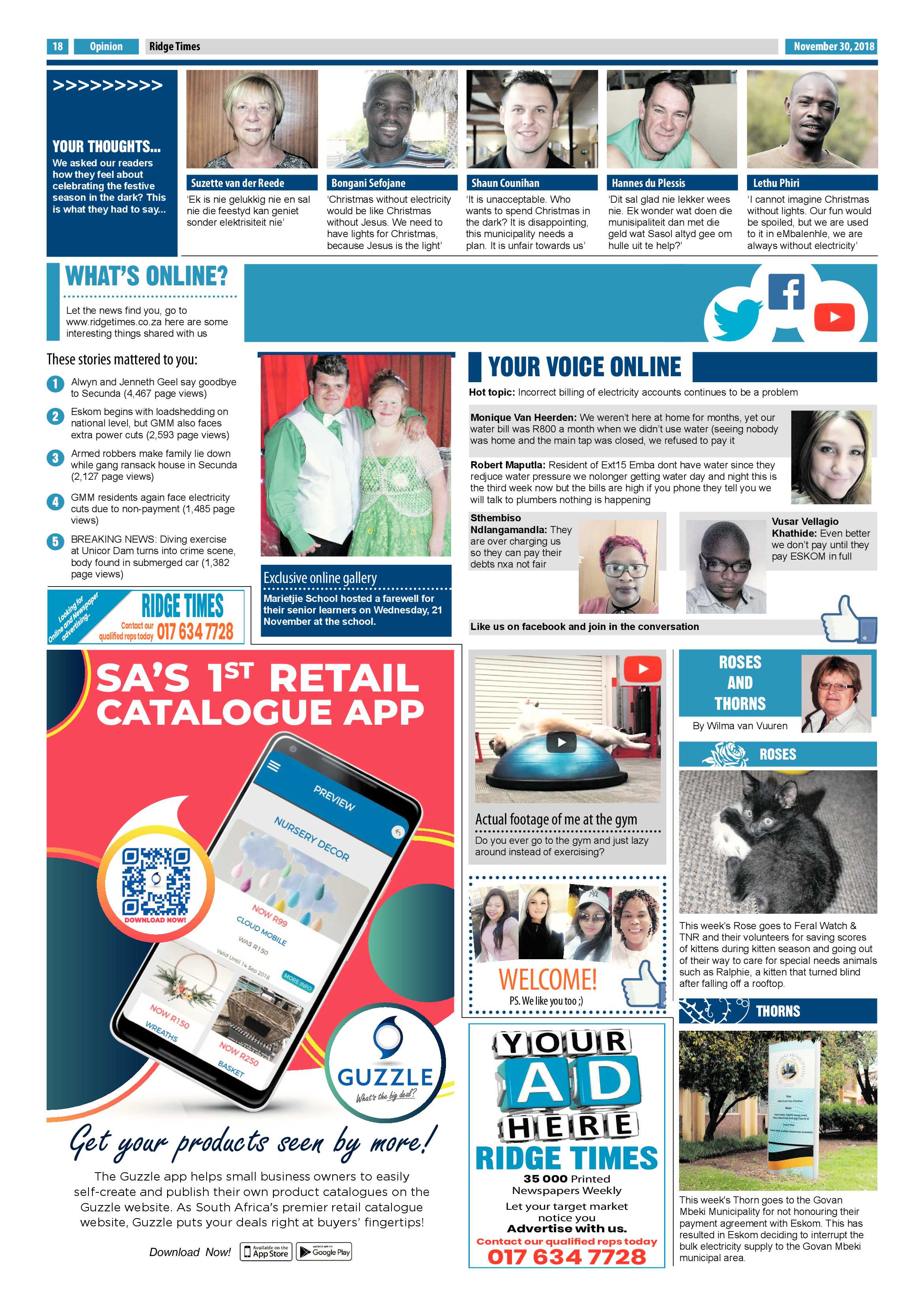 Ridge Times 30 November 2018 page 20