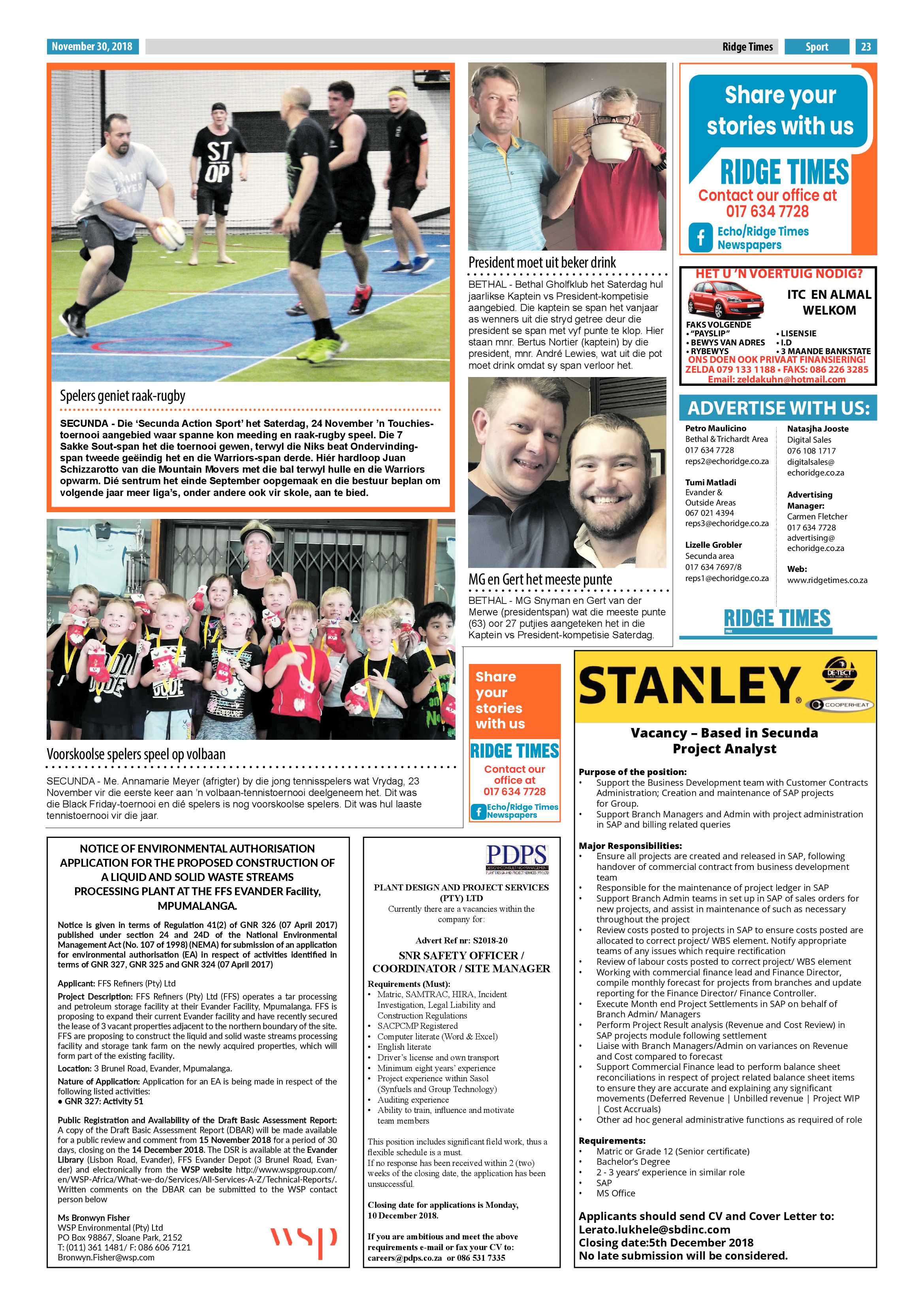 Ridge Times 30 November 2018 page 25