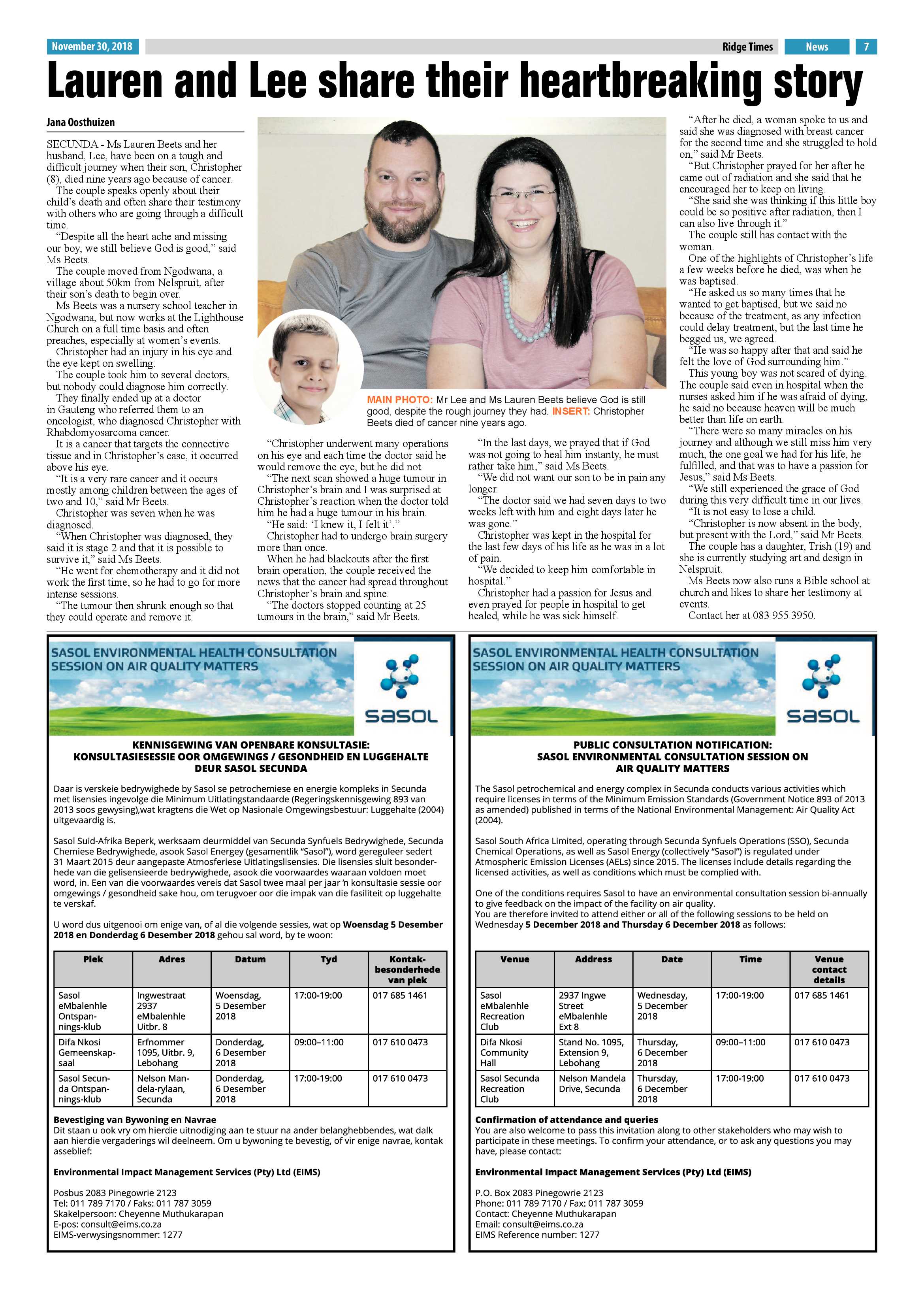 Ridge Times 30 November 2018 page 9