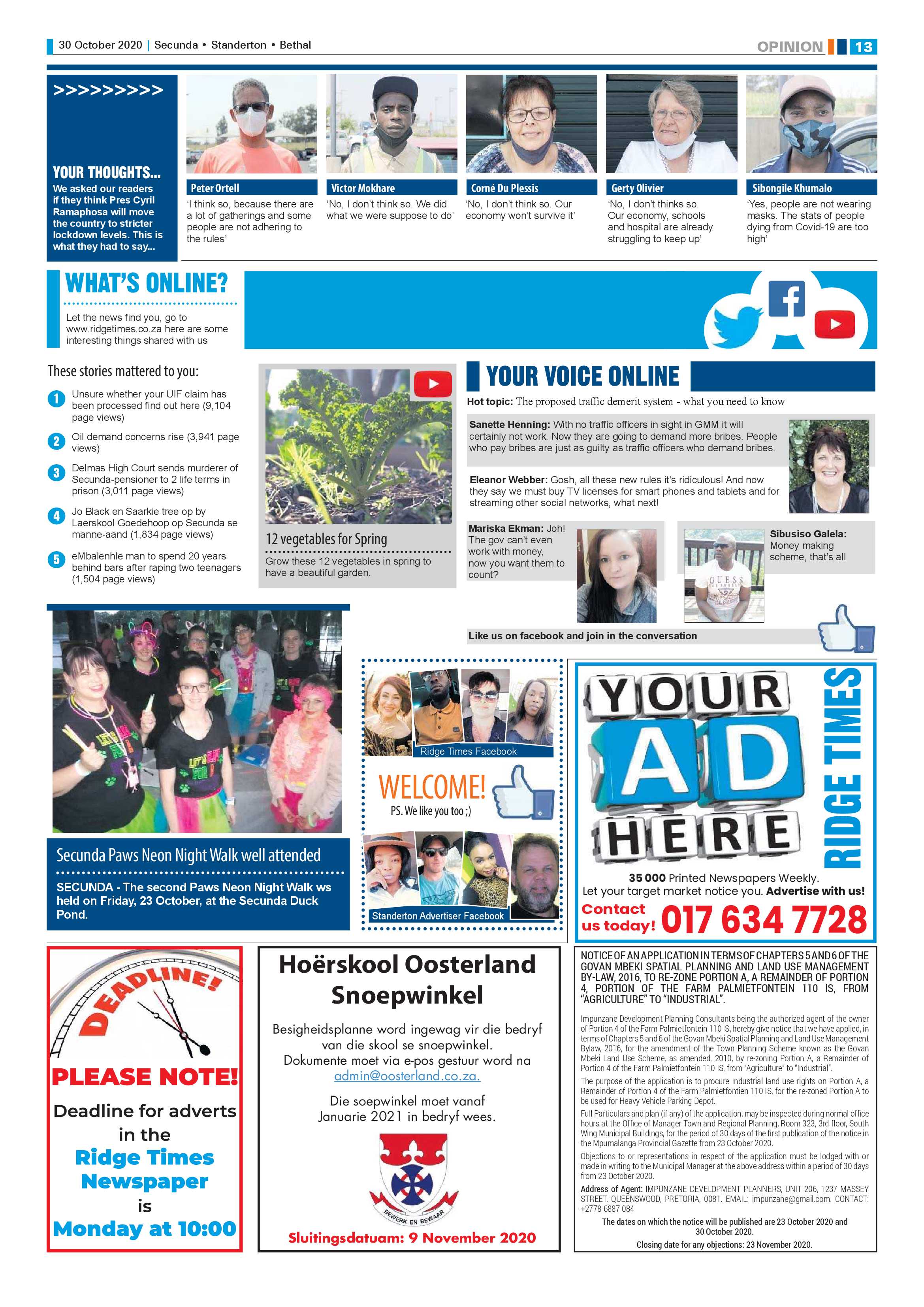 Ridge Times 30 October 2020 page 13