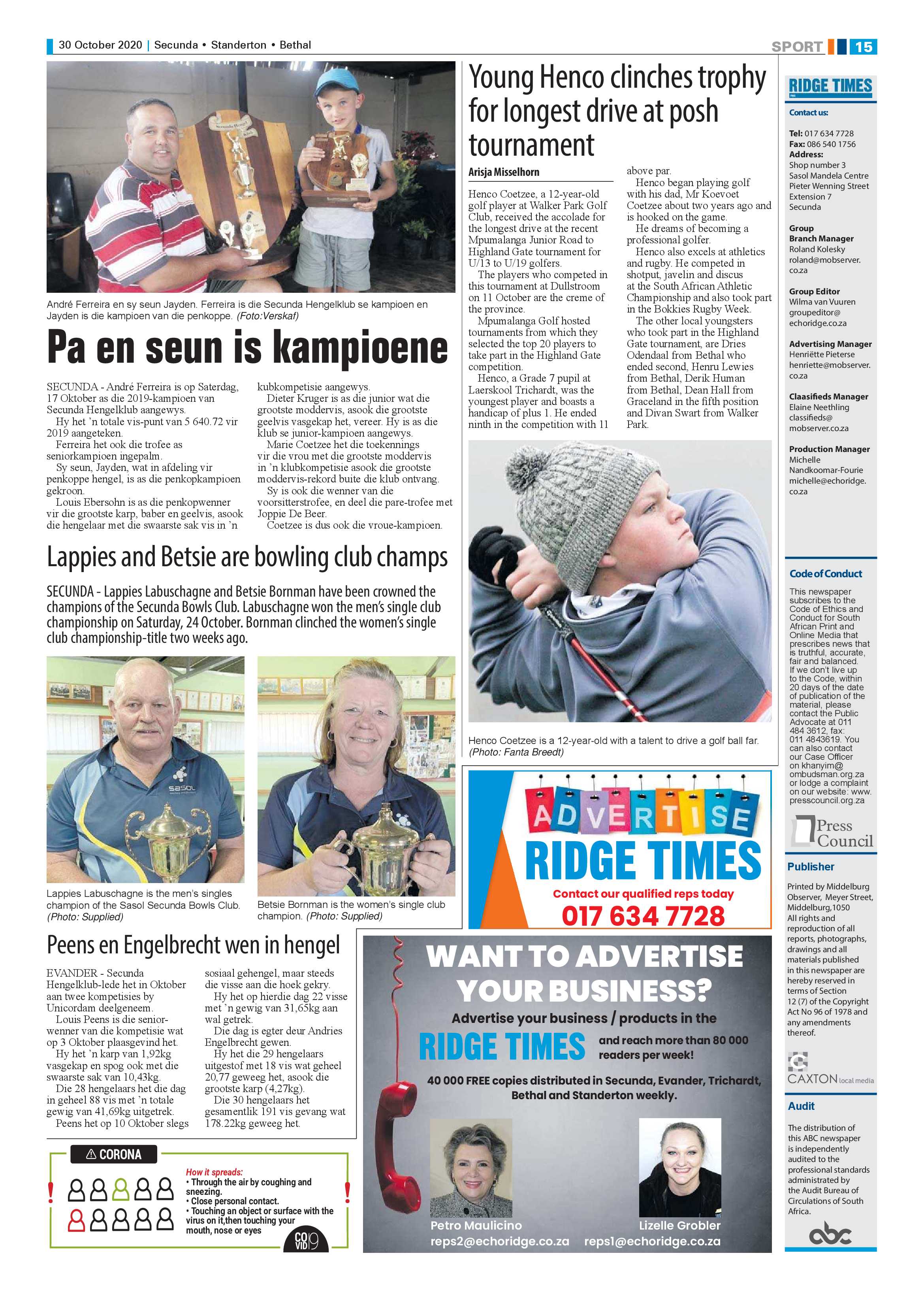 Ridge Times 30 October 2020 page 15