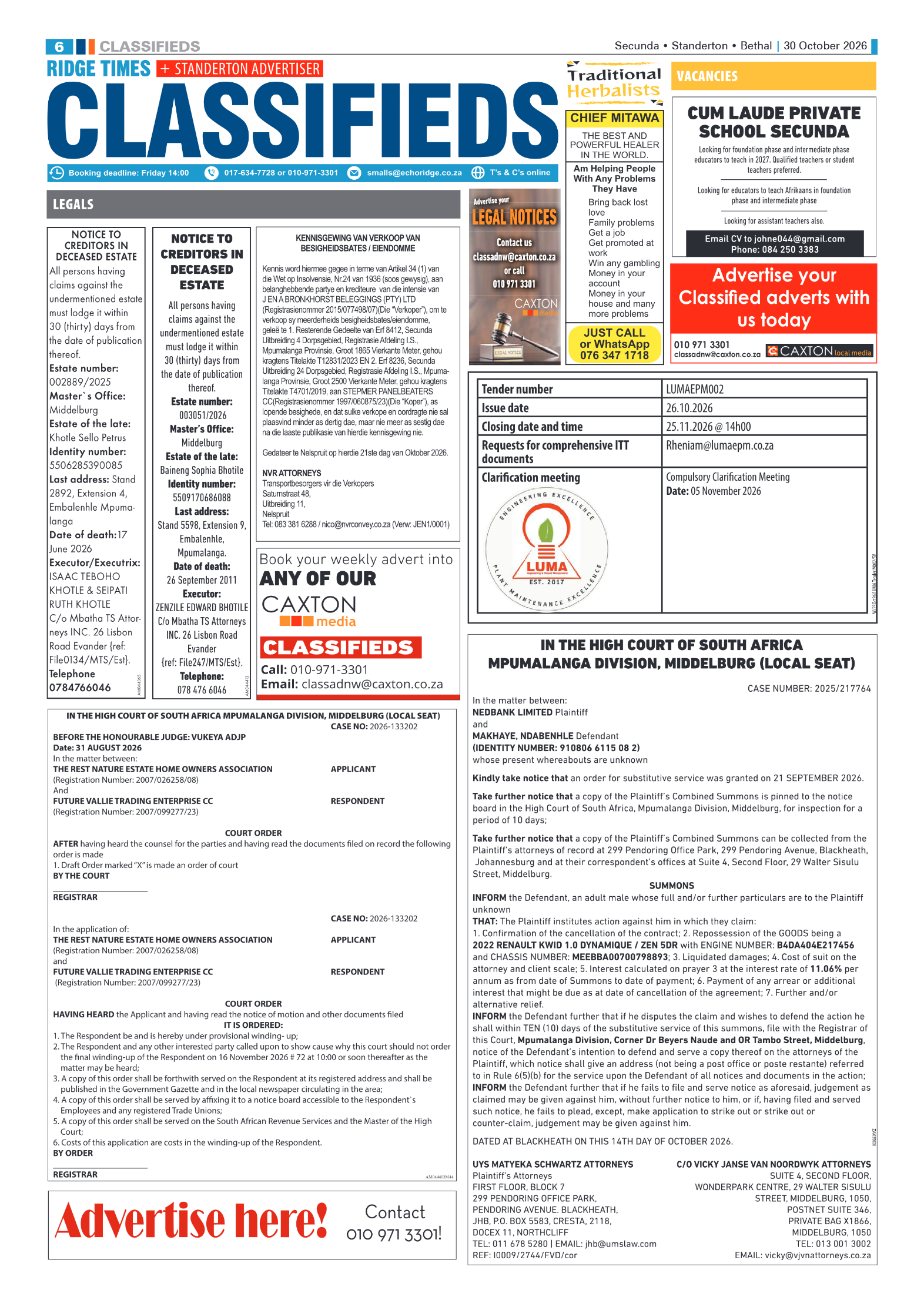 Ridge Times 30 October 2026 page 6