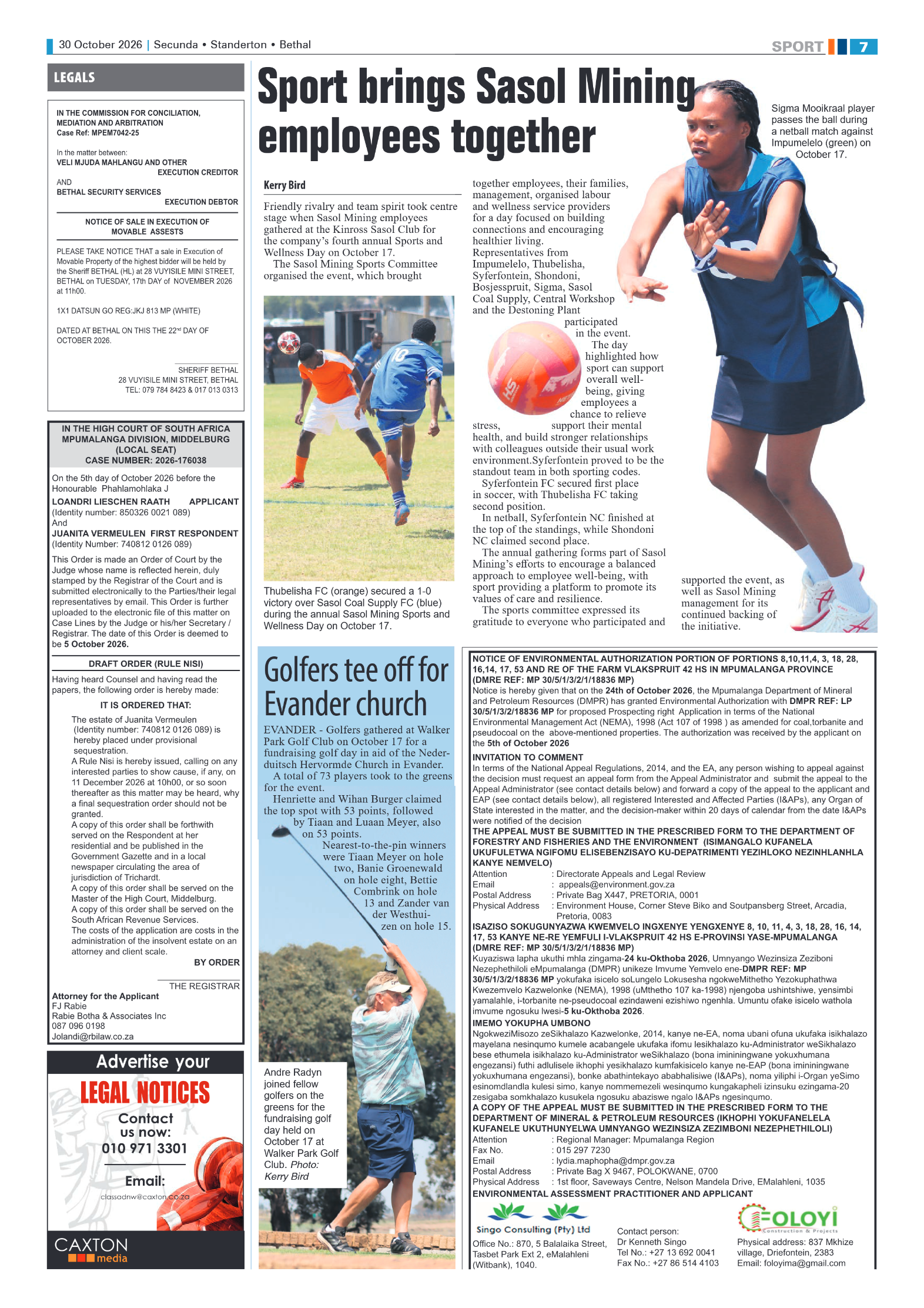 Ridge Times 30 October 2026 page 7