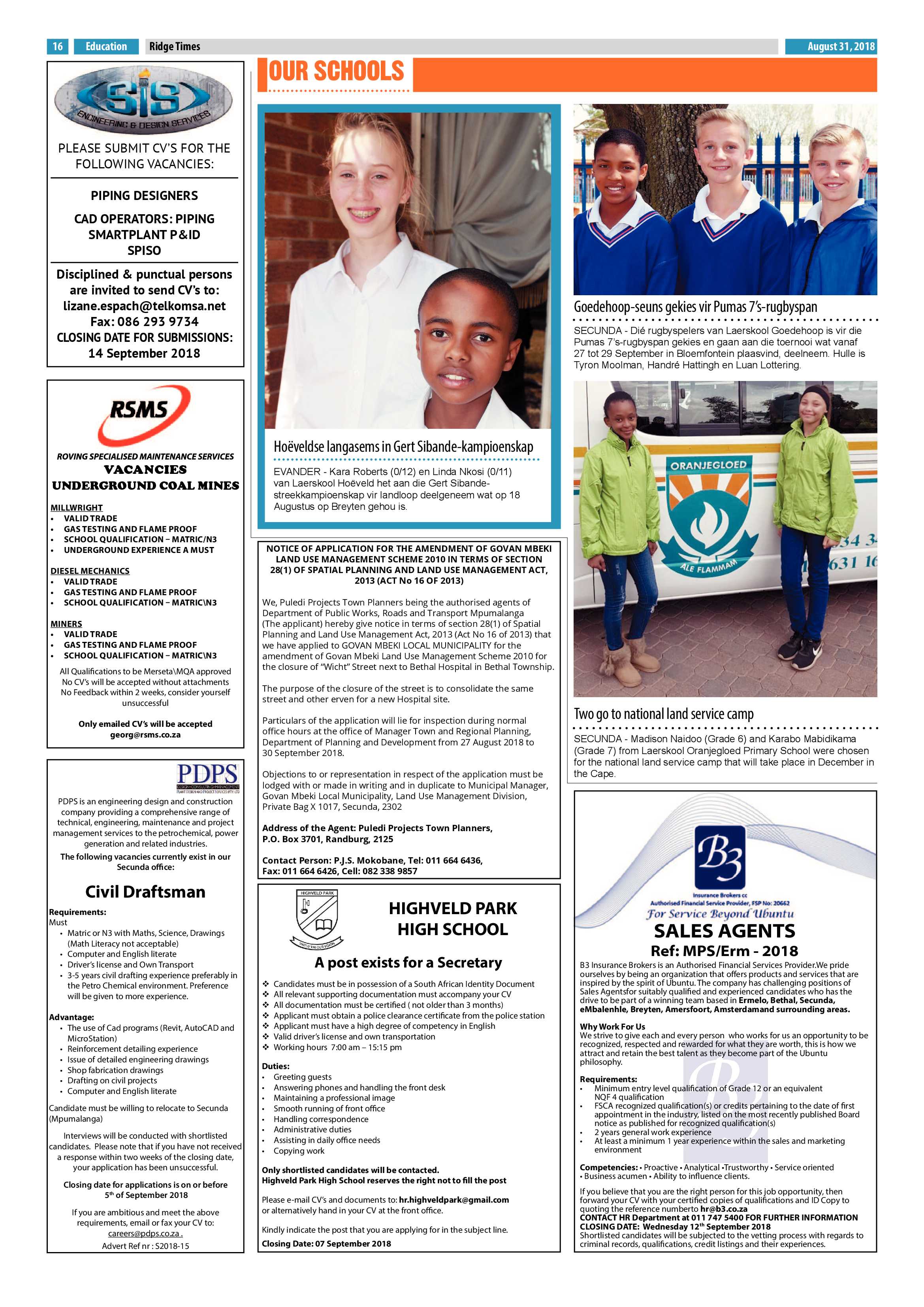 Ridge Times 31 August 2018 page 16