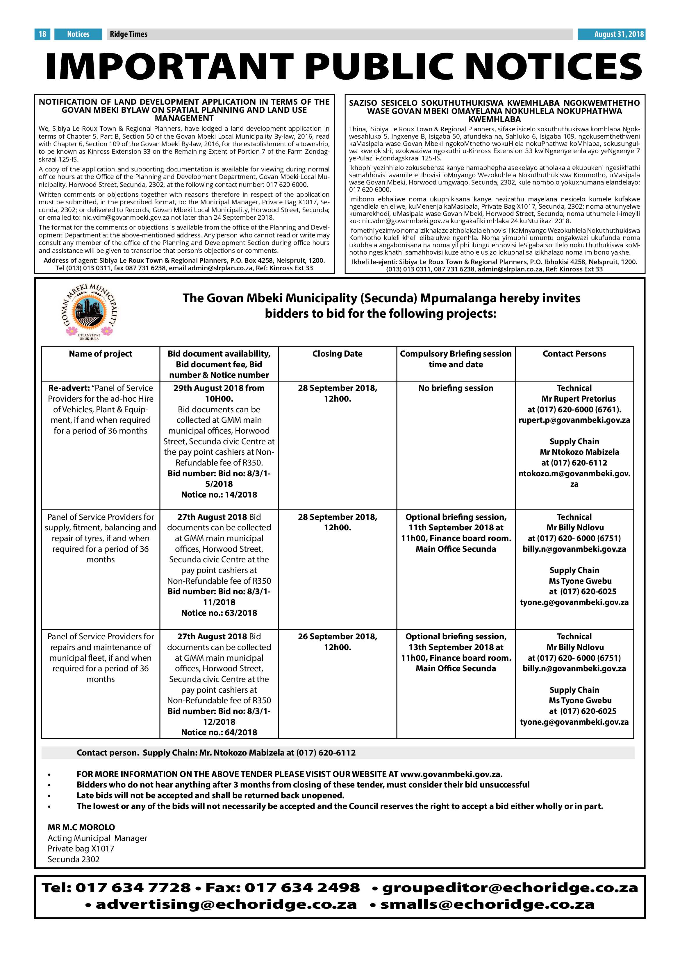 Ridge Times 31 August 2018 page 18