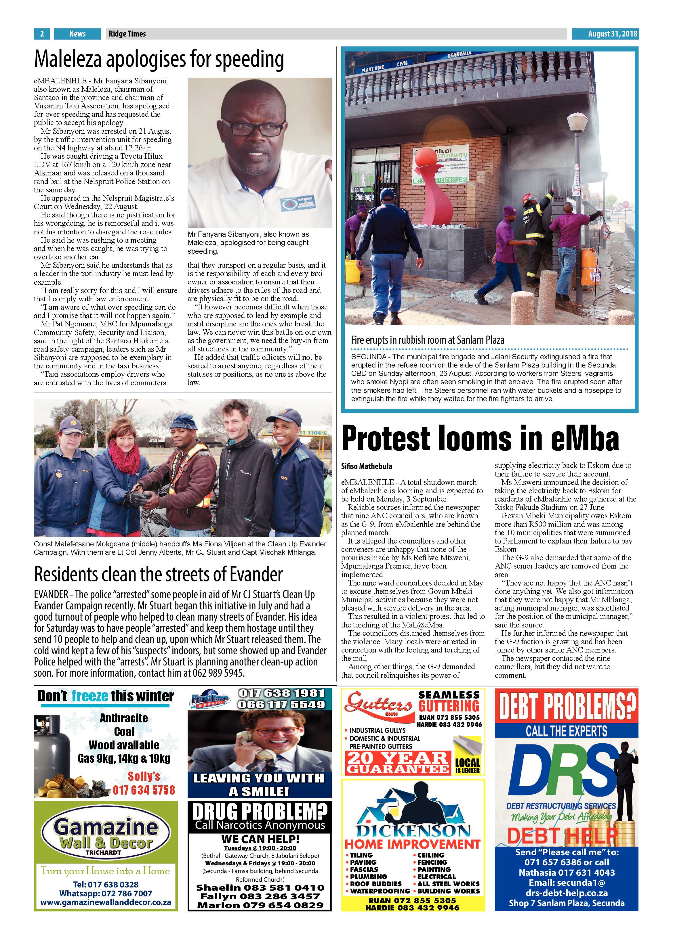 Ridge Times 31 August 2018 page 2