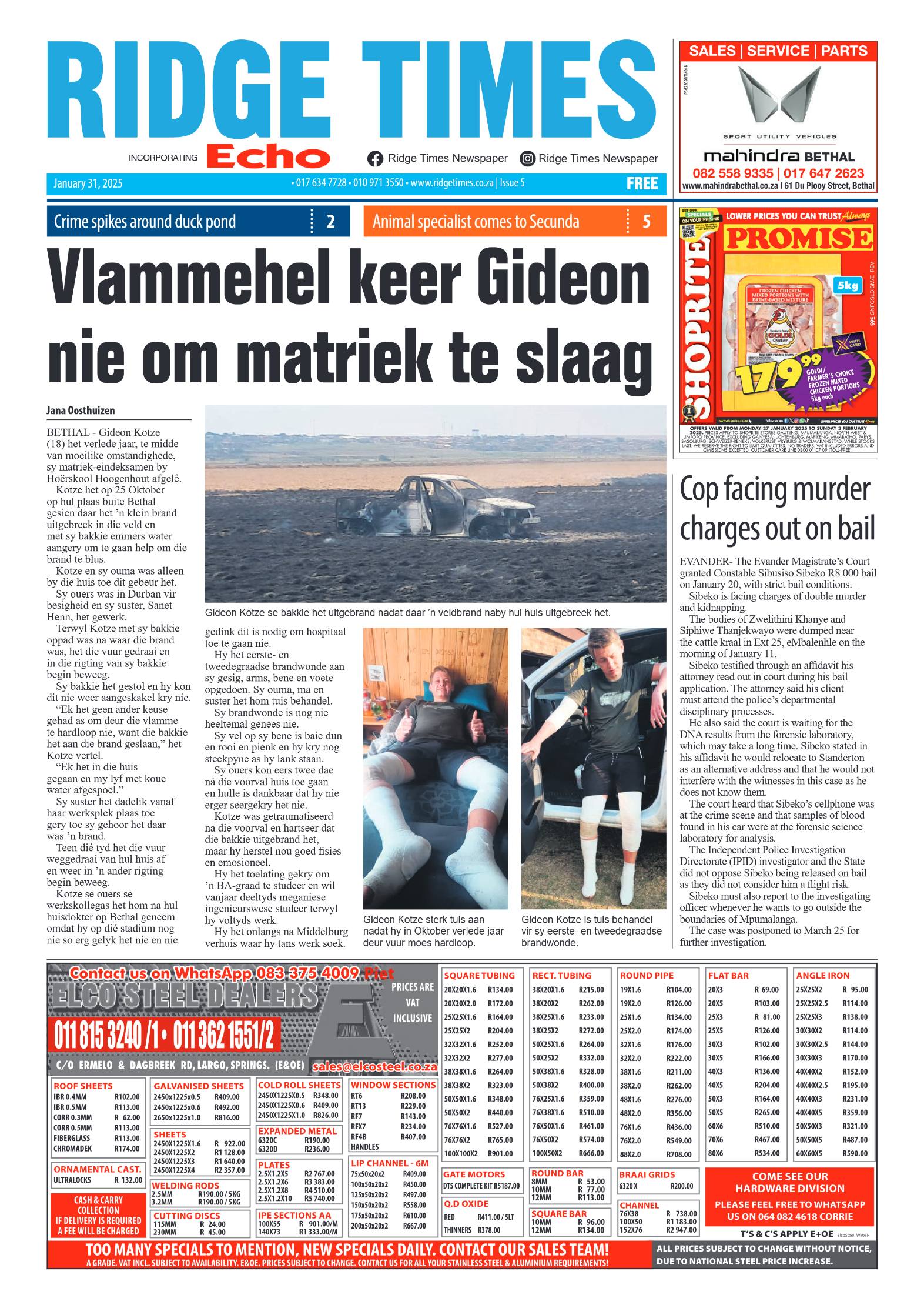 Ridge Times 31 January 2025 page 1