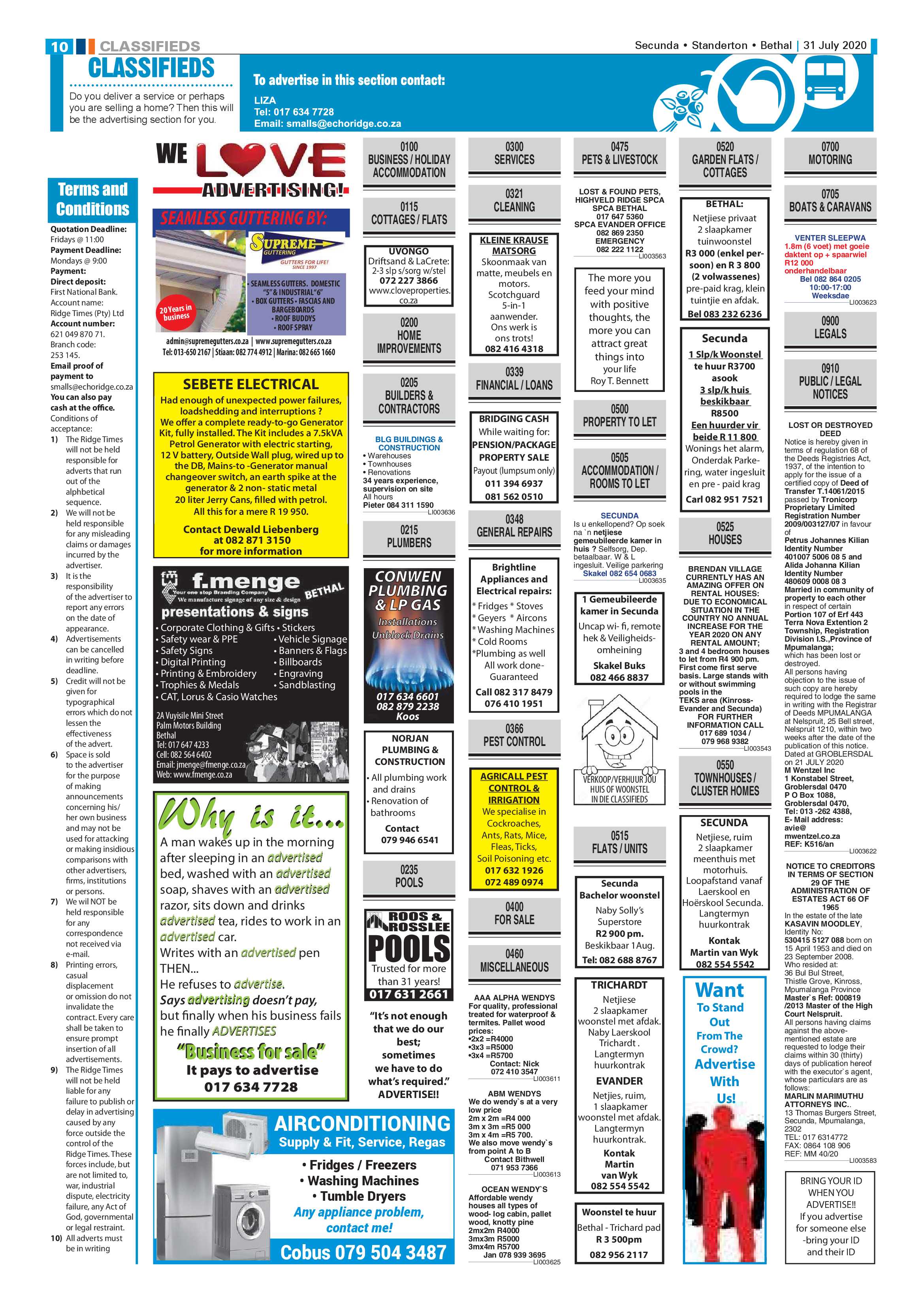 Ridge Times 31 July 2020 page 10