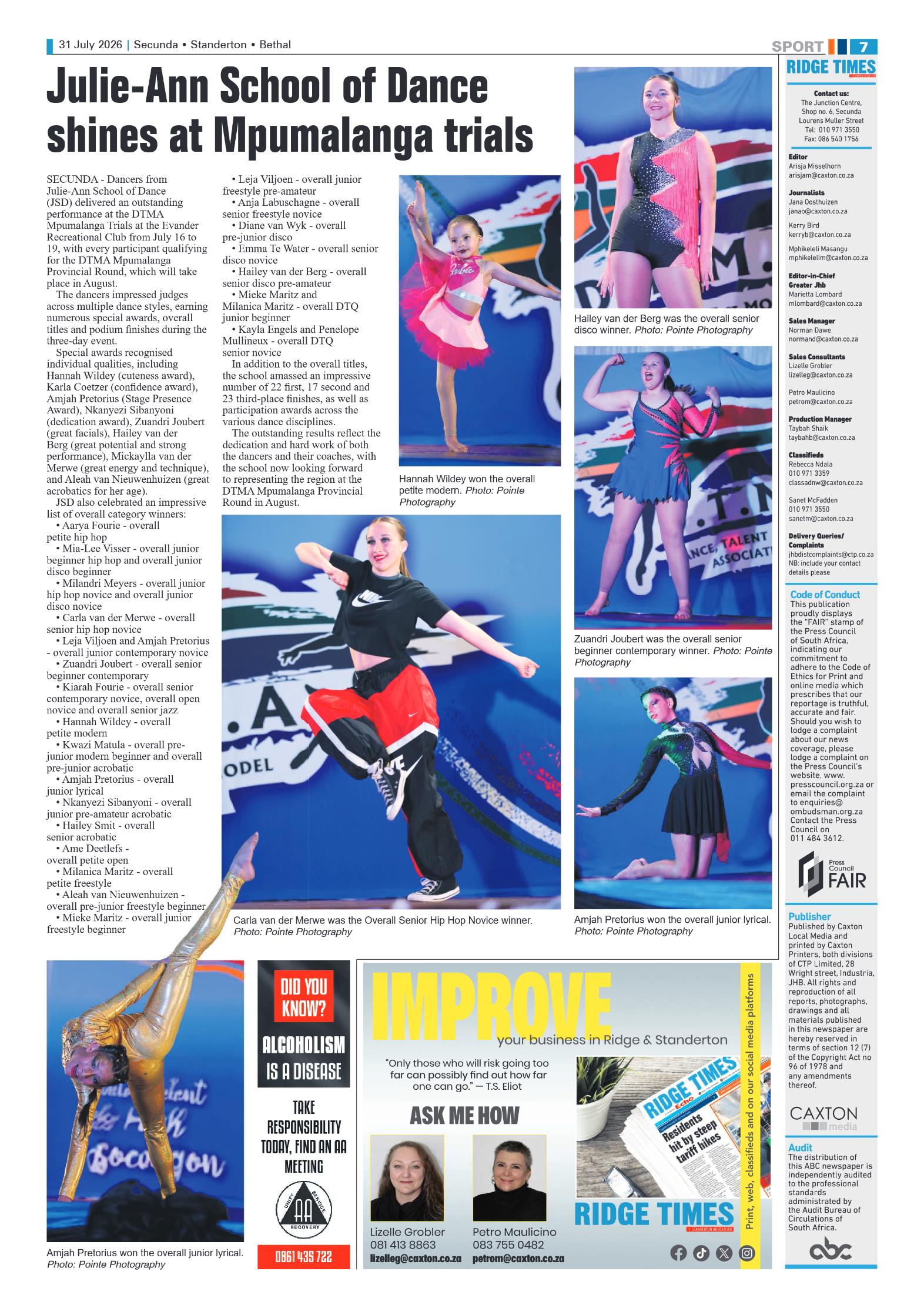Ridge Times 31 July 2026 page 7