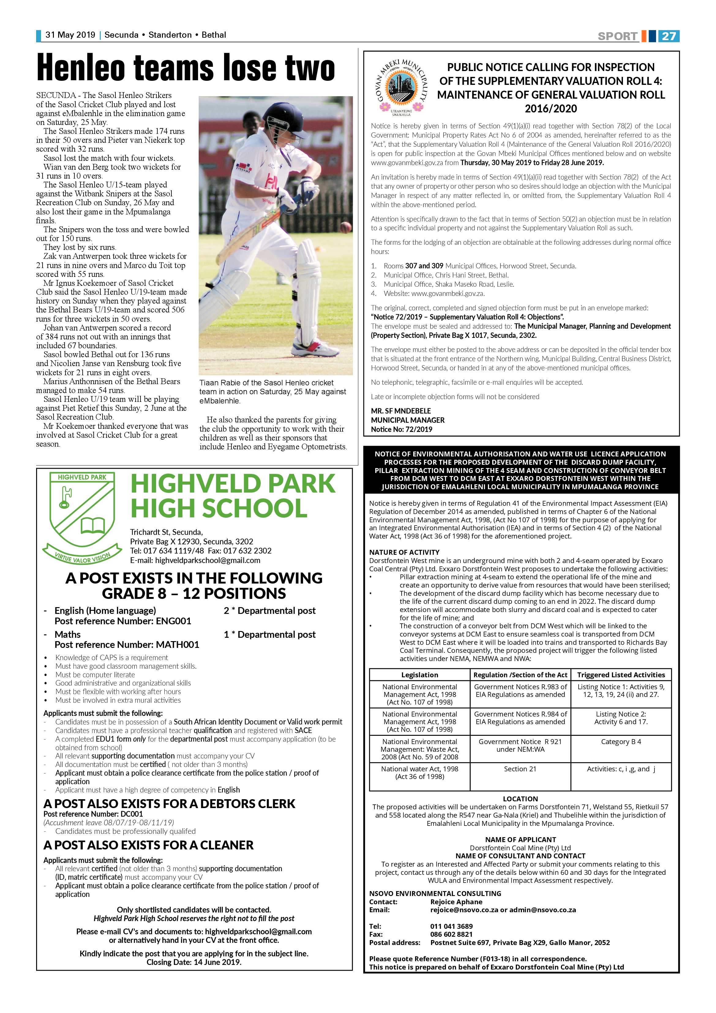Ridge Times 31 May 2019 page 29