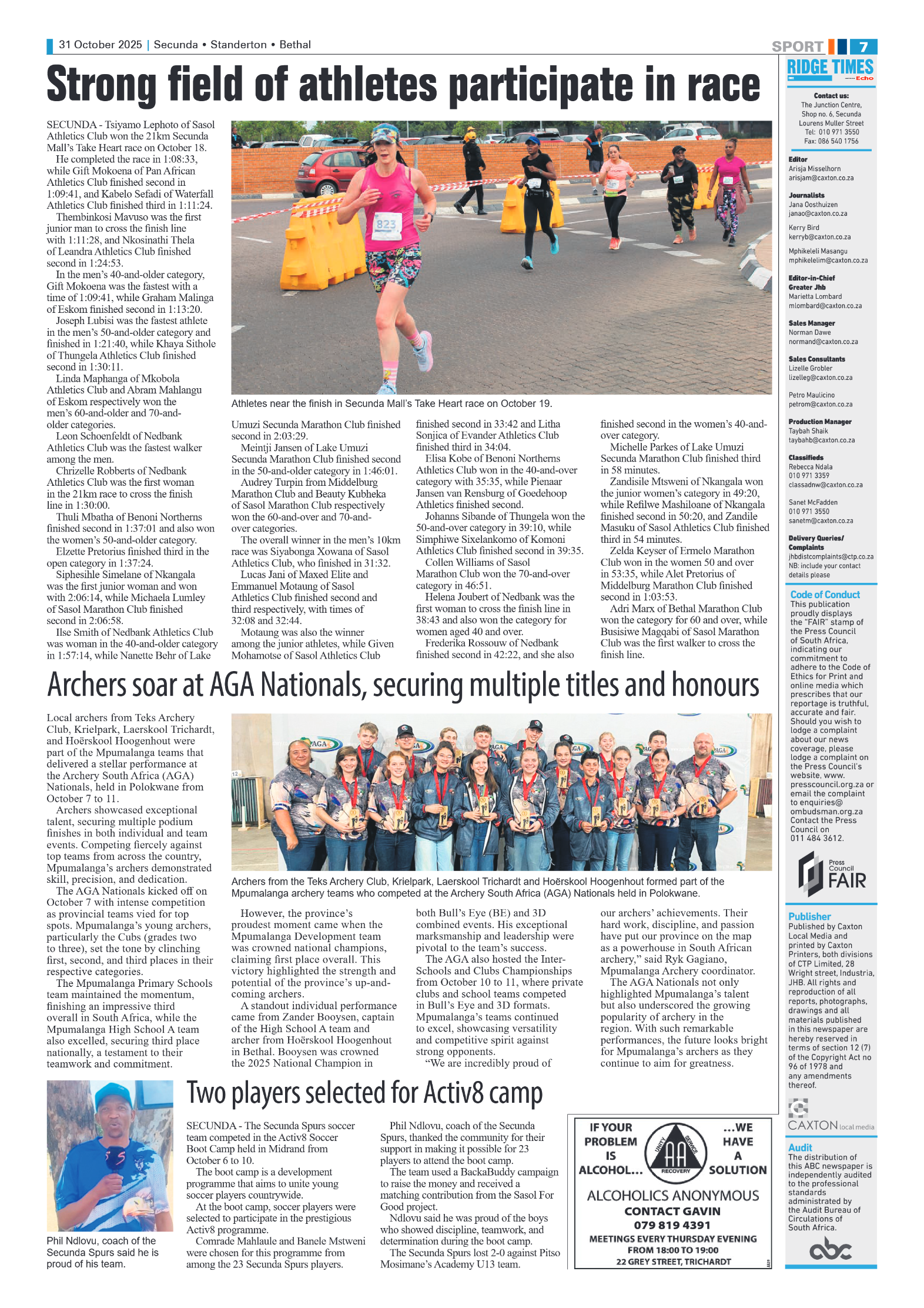 Ridge Times 31 October 2025 page 7