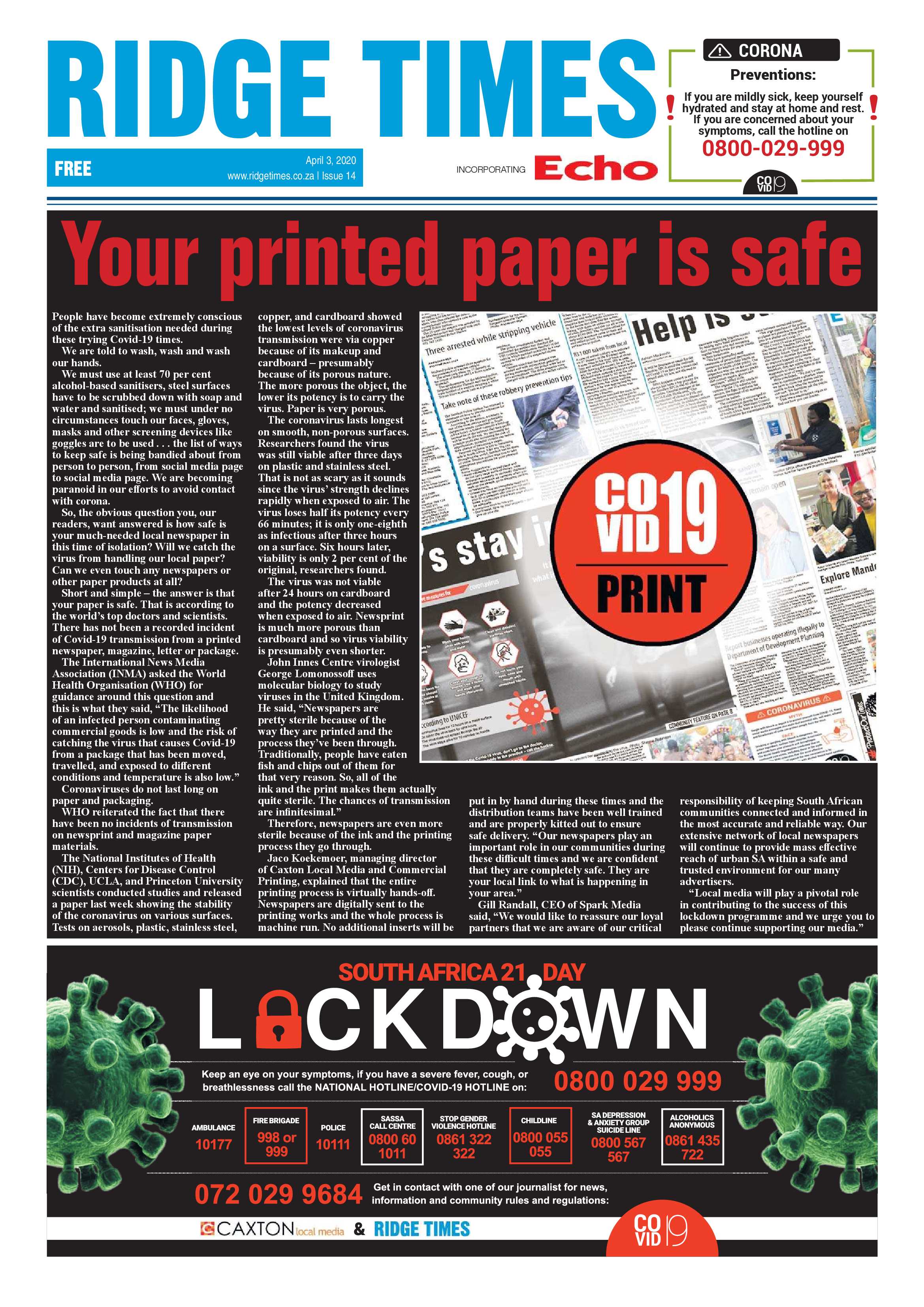 Ridge Times 3 April 2020 page 8