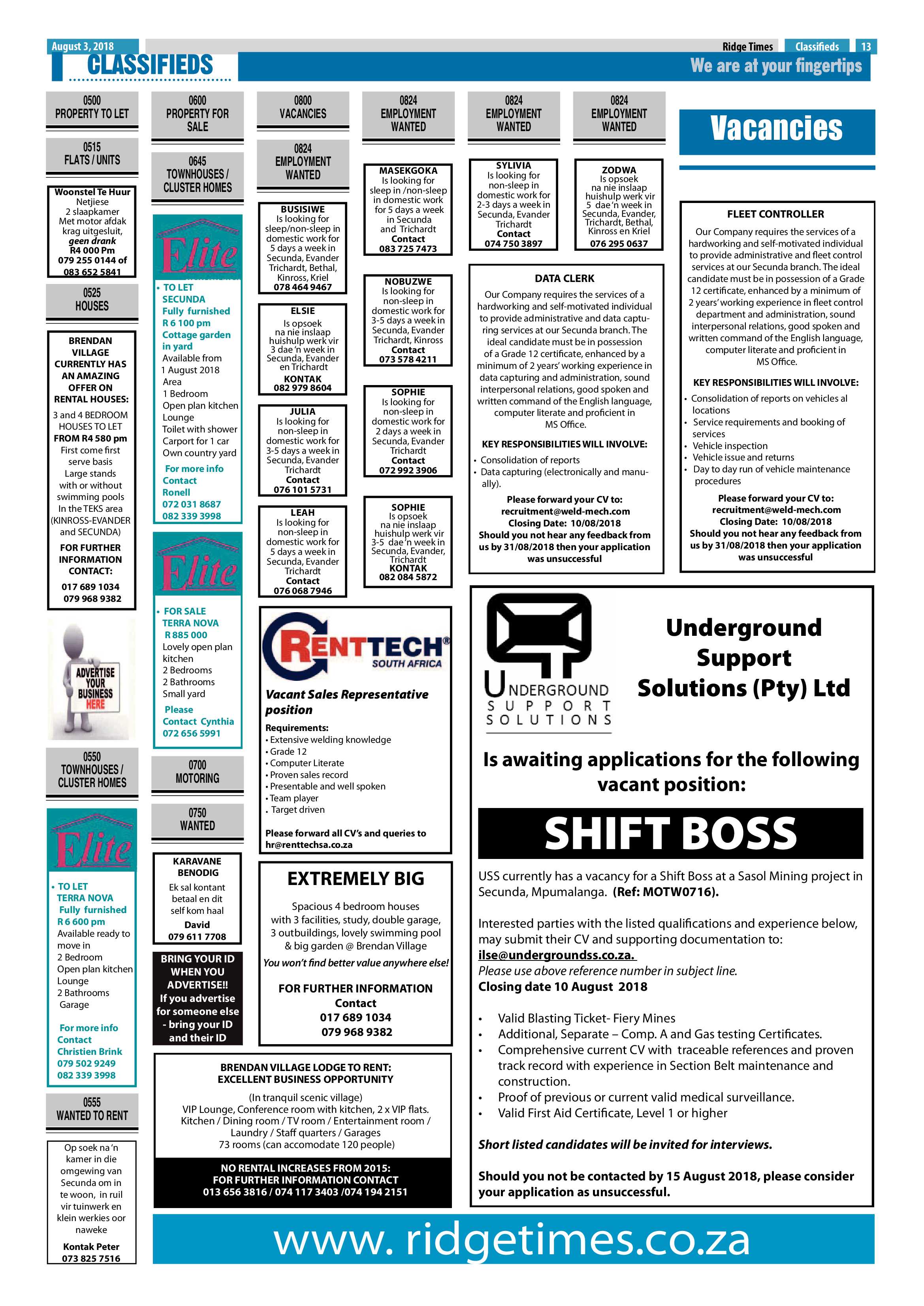 Ridge Times 3 August 2018 page 13