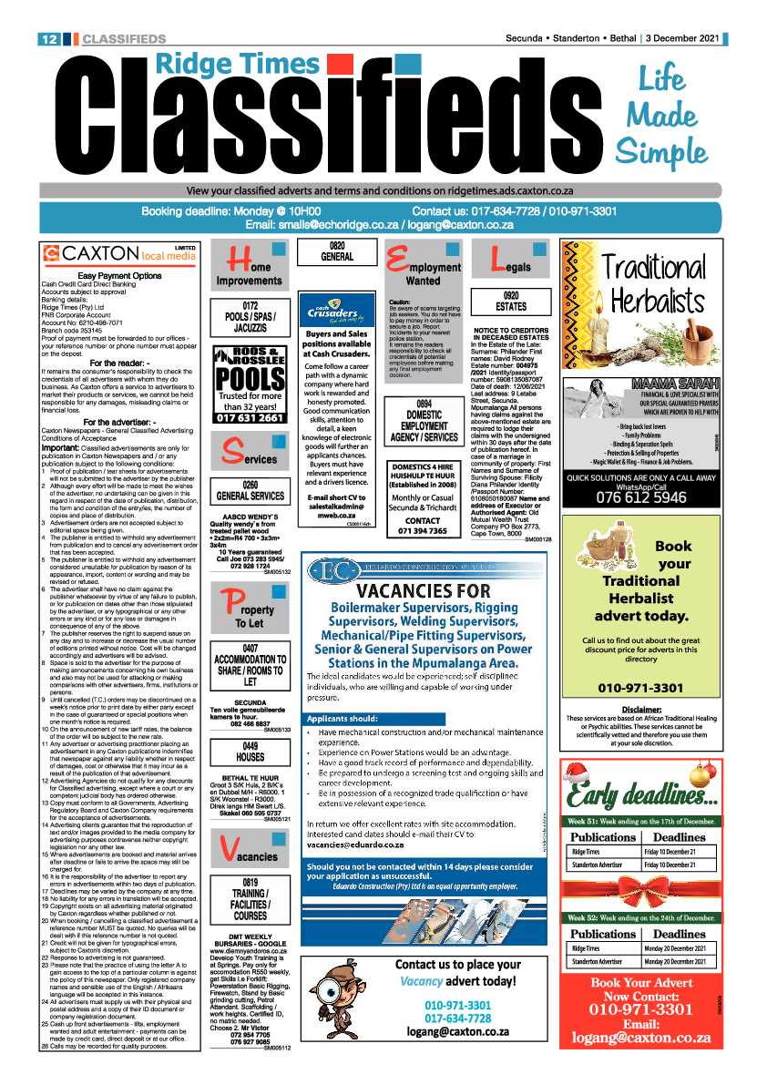 Ridge Times 3 December 2021 page 12