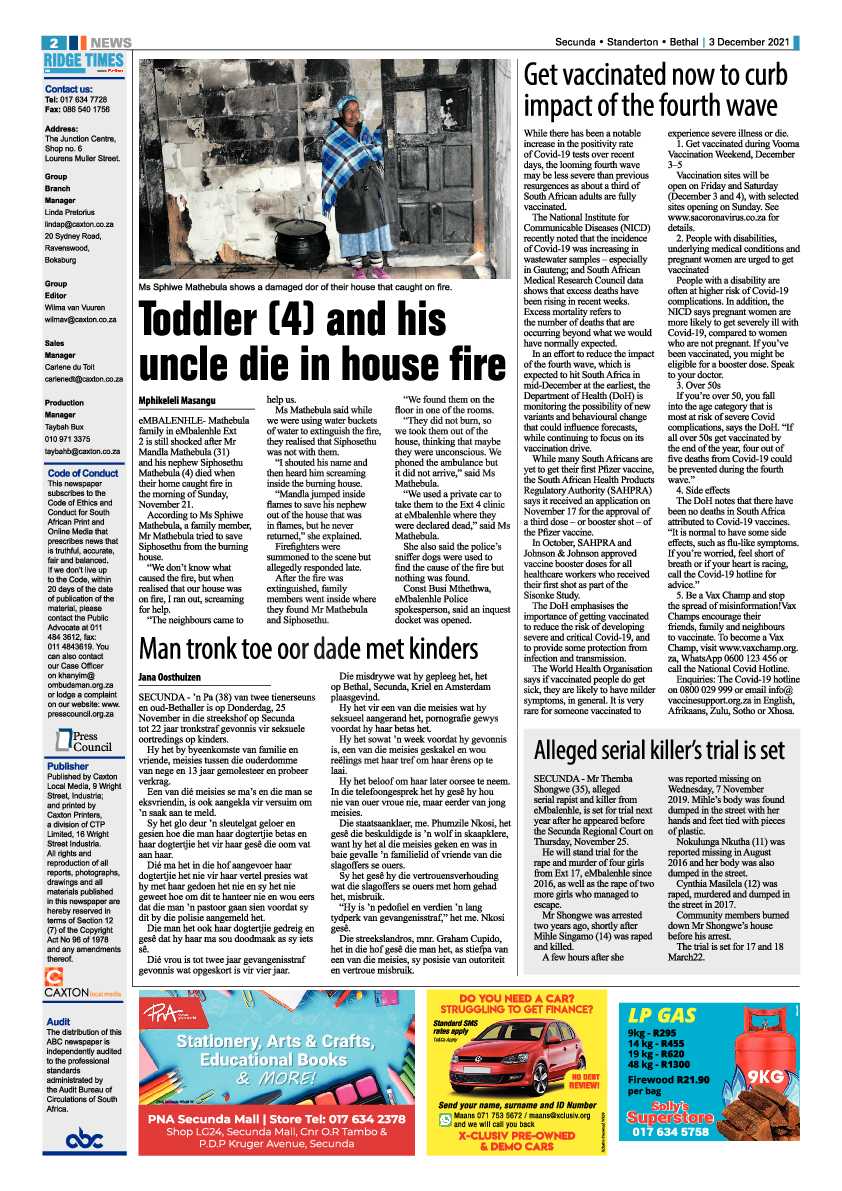 Ridge Times 3 December 2021 page 2