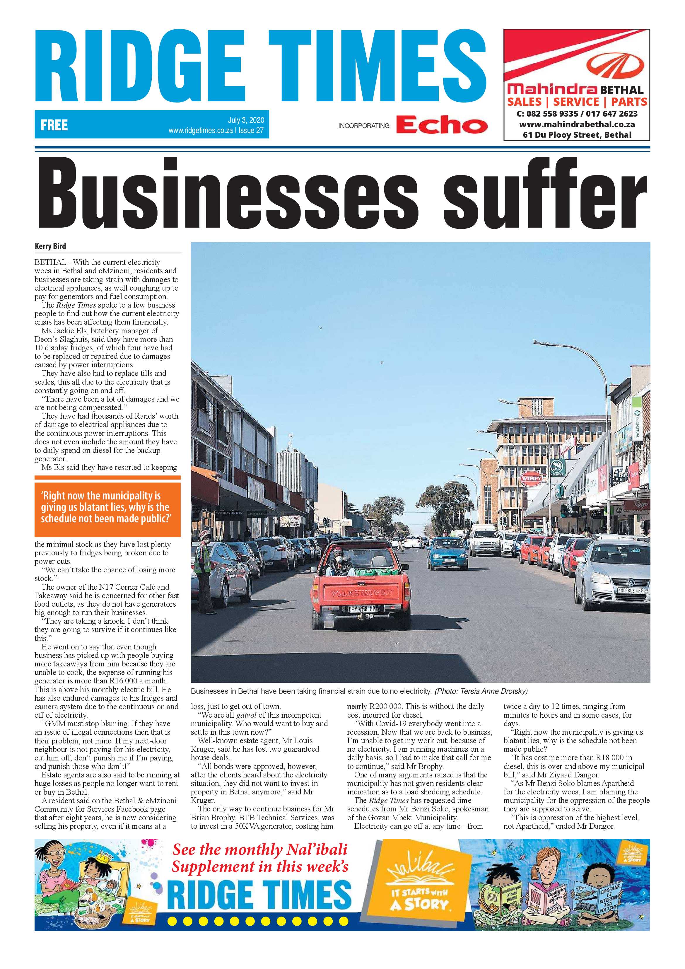 Ridge Times 3 July 2020 page 1