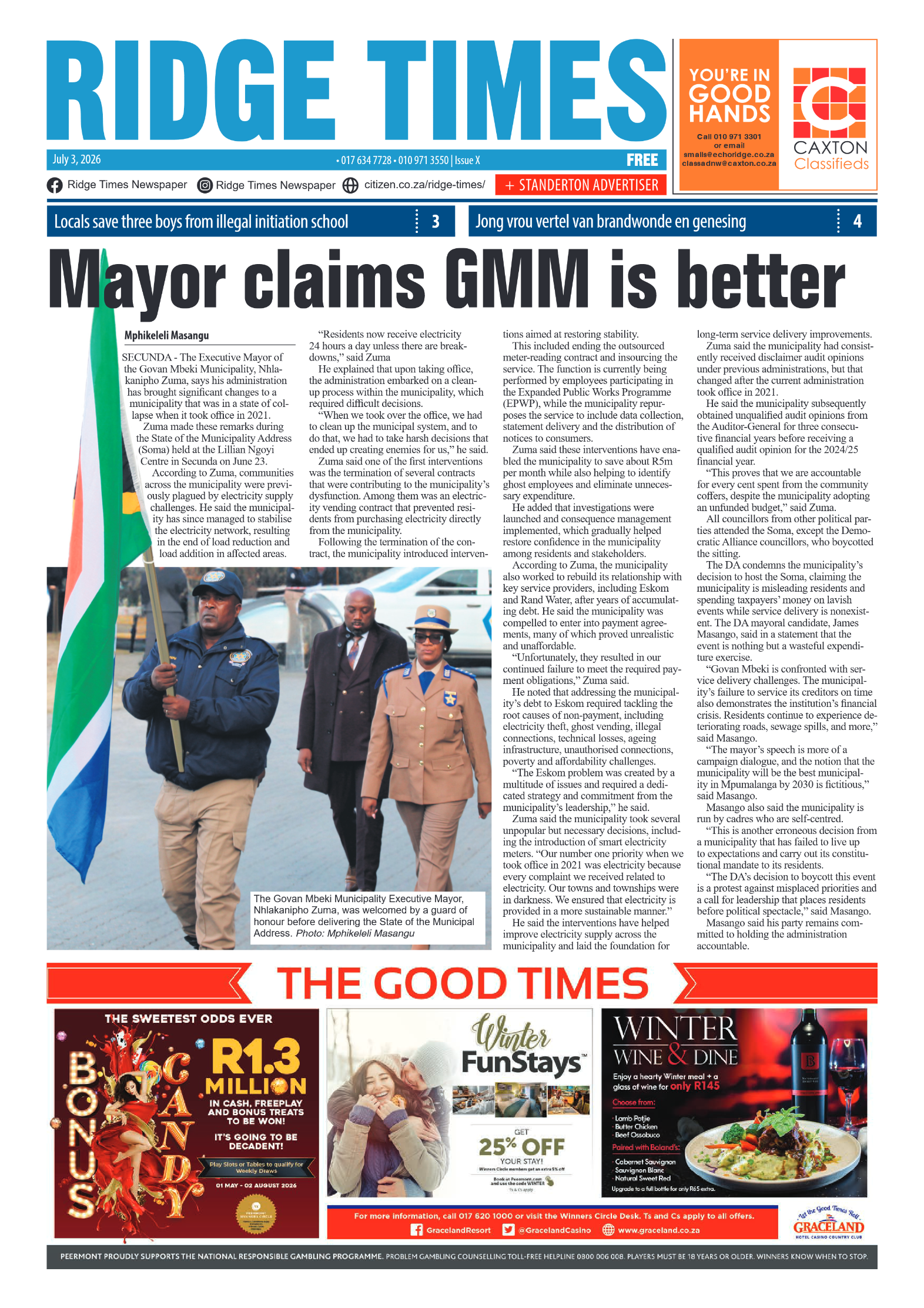 Ridge Times 3 July 2026 page 1