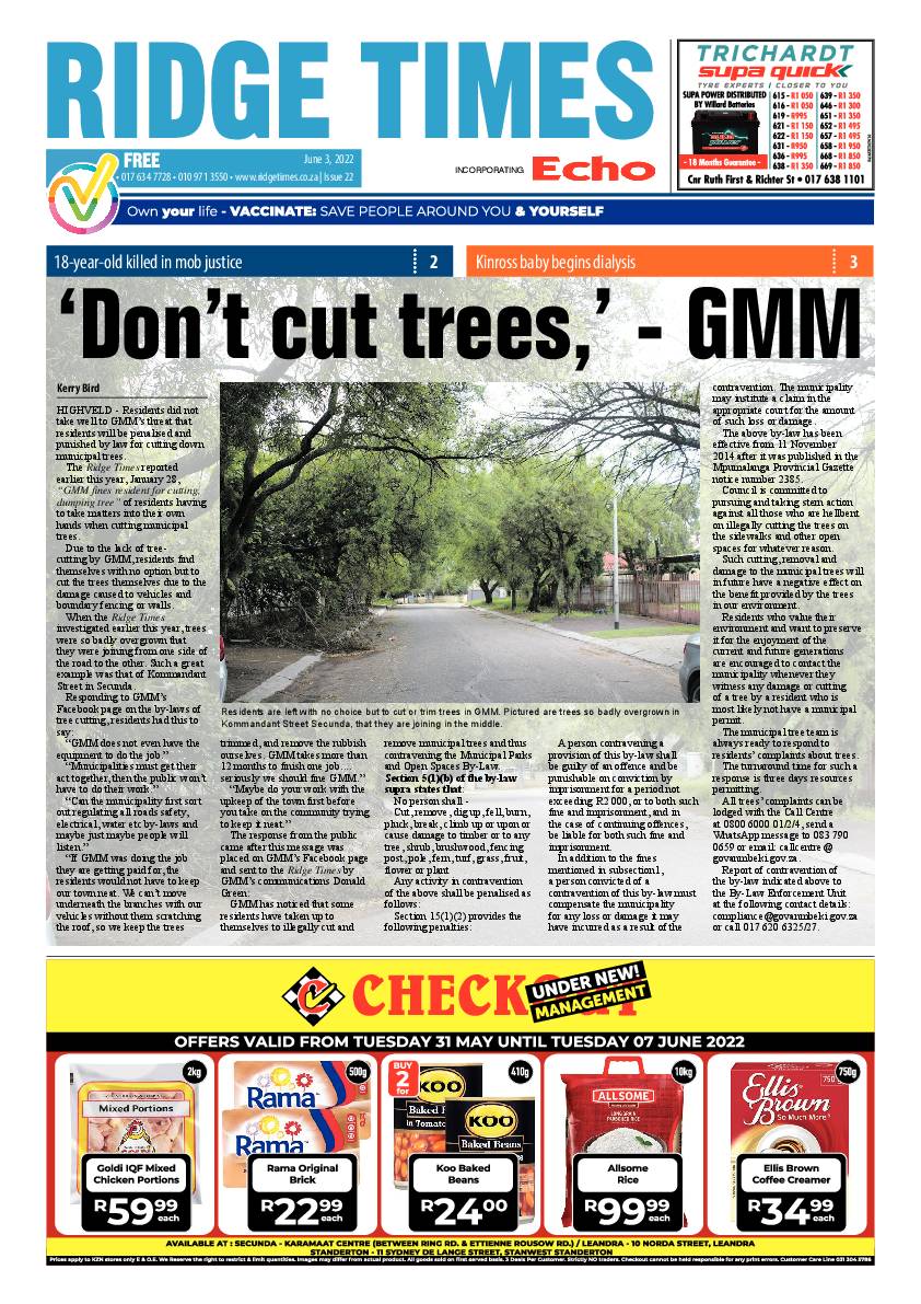 Ridge Times 3 June 2022 page 1