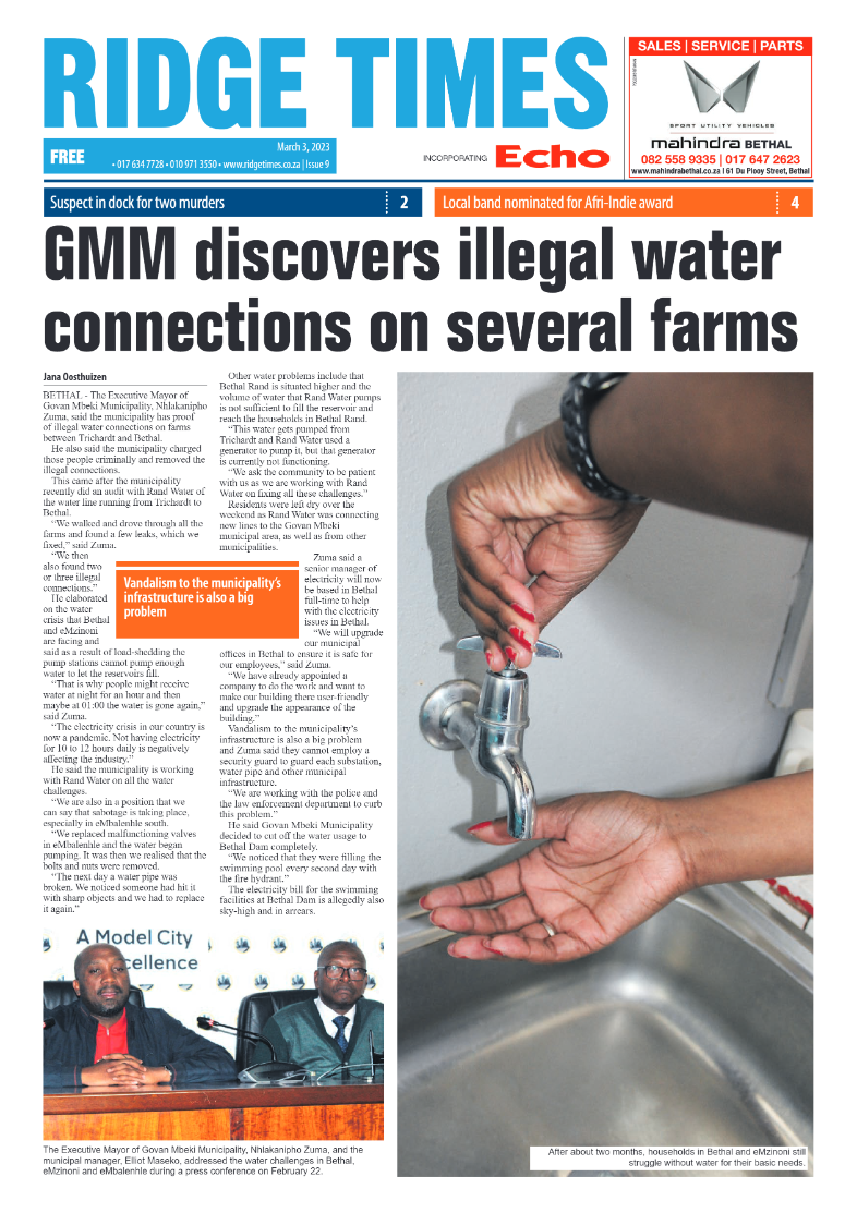 Ridge Times 3 March 2023 page 1