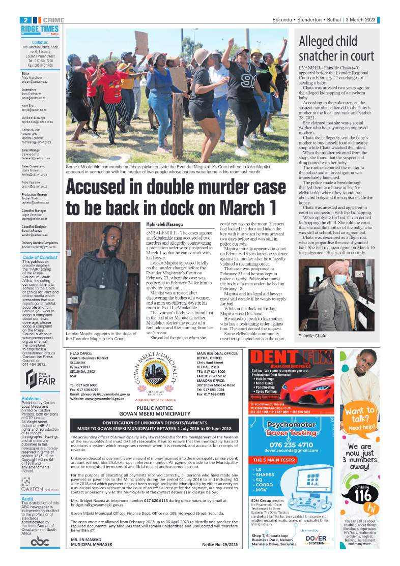 Ridge Times 3 March 2023 page 2