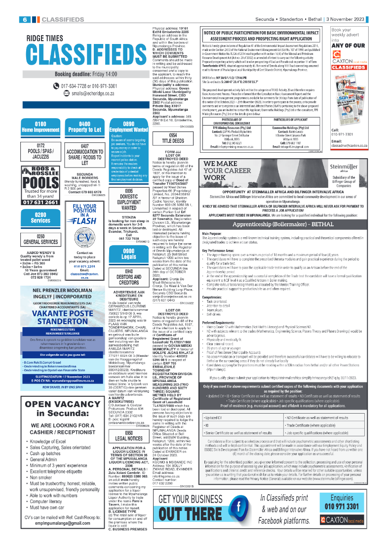 Ridge Times 3 November 2023 page 6