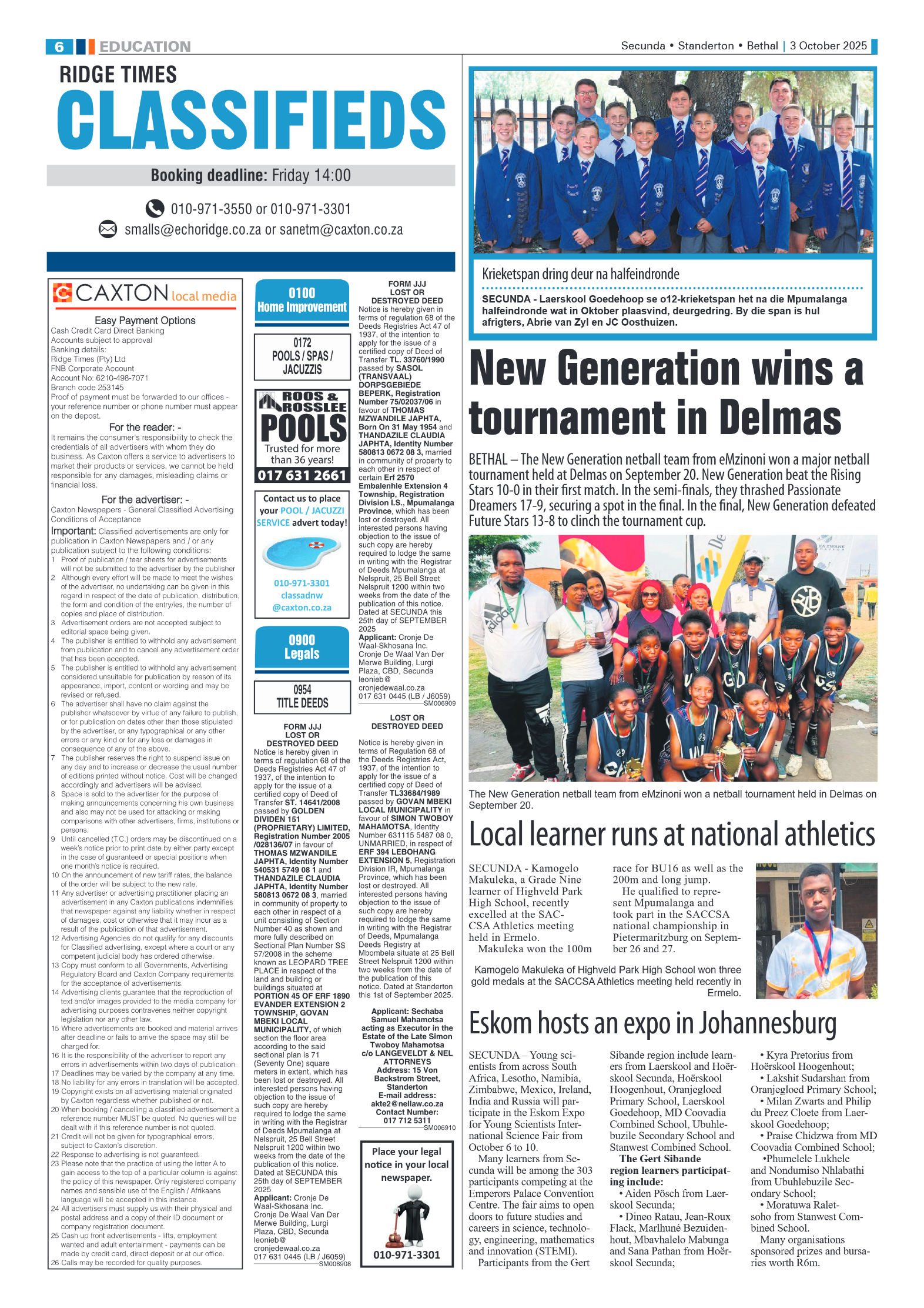 Ridge Times 3 October 2025 page 6