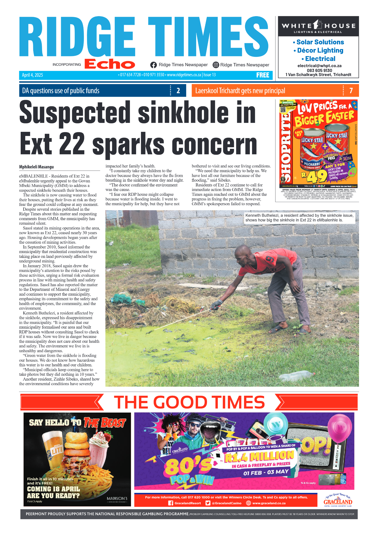 Ridge Times 4 April 2025 page 1