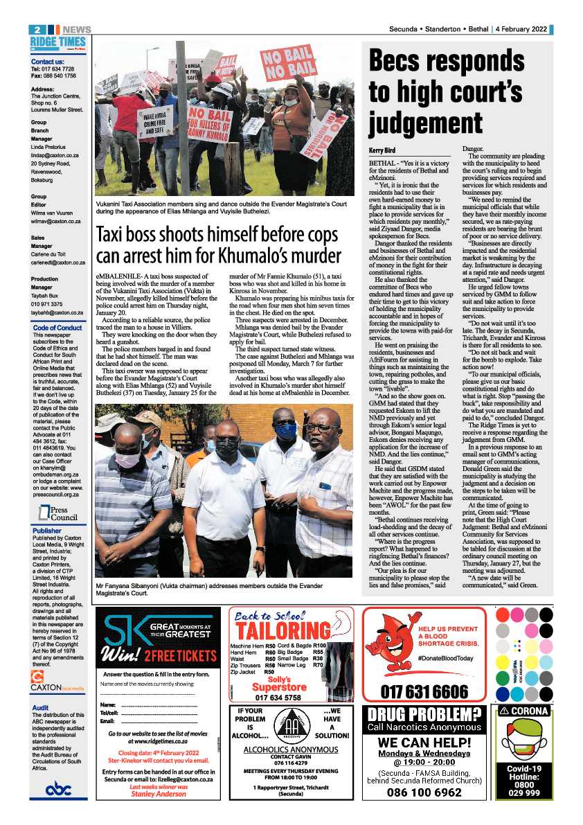 Ridge Times 4 February 2022 page 2