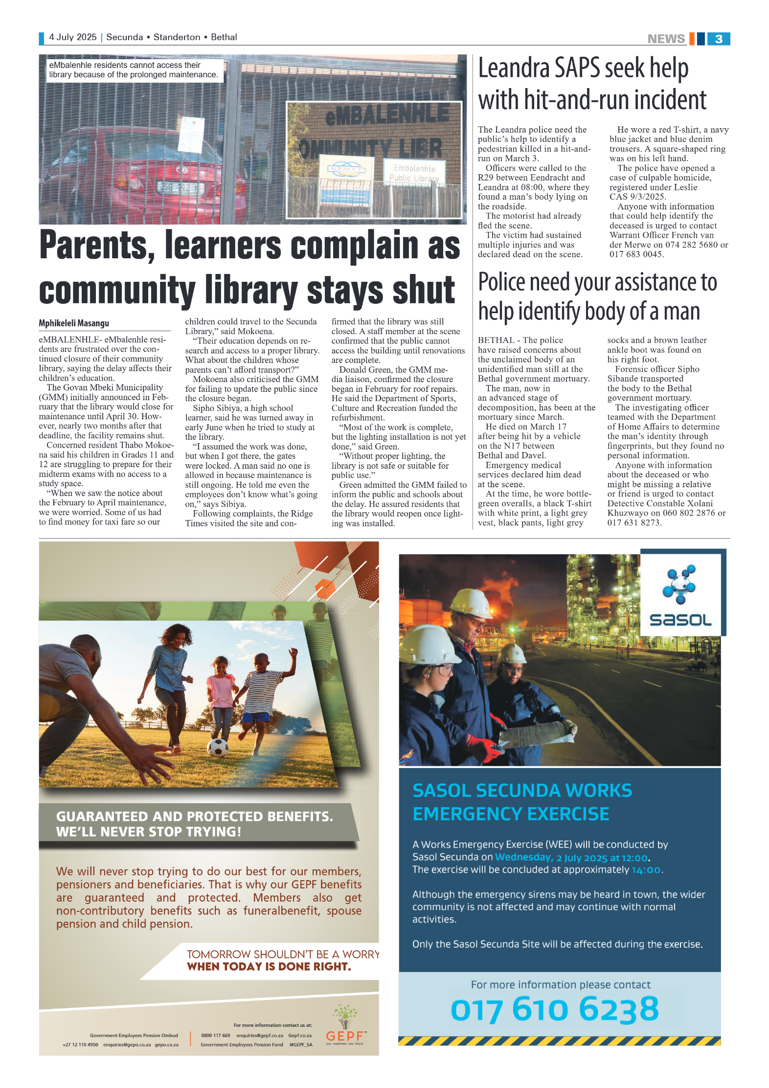 Ridge Times 4 July 2025 page 3