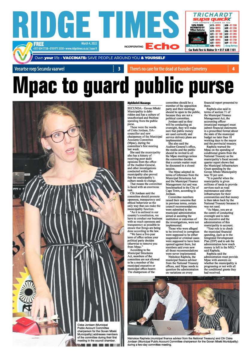 Ridge Times 4 March 2022 page 1