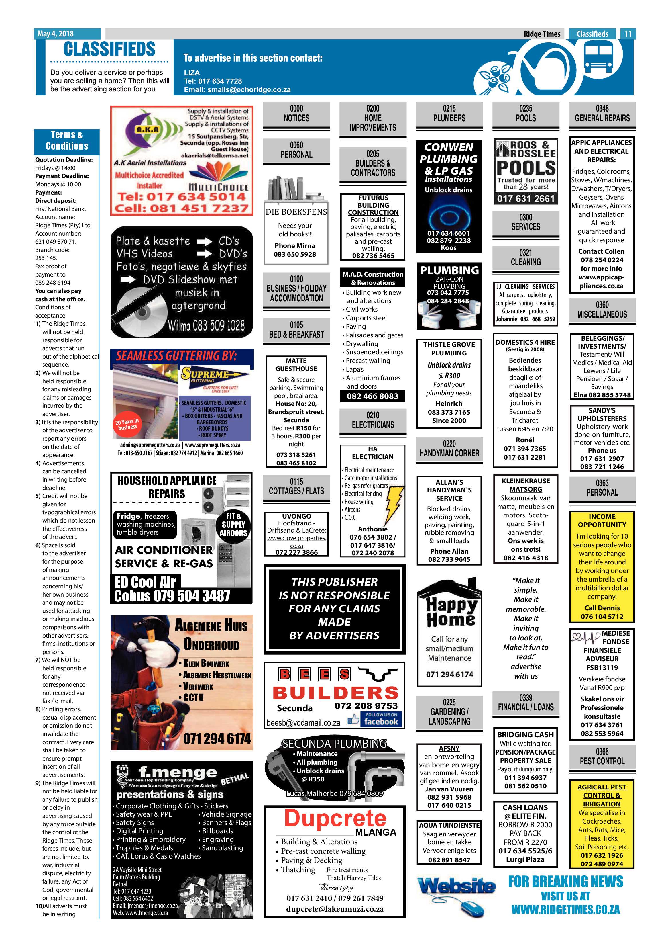 Ridge Times 4 May 2018 page 11