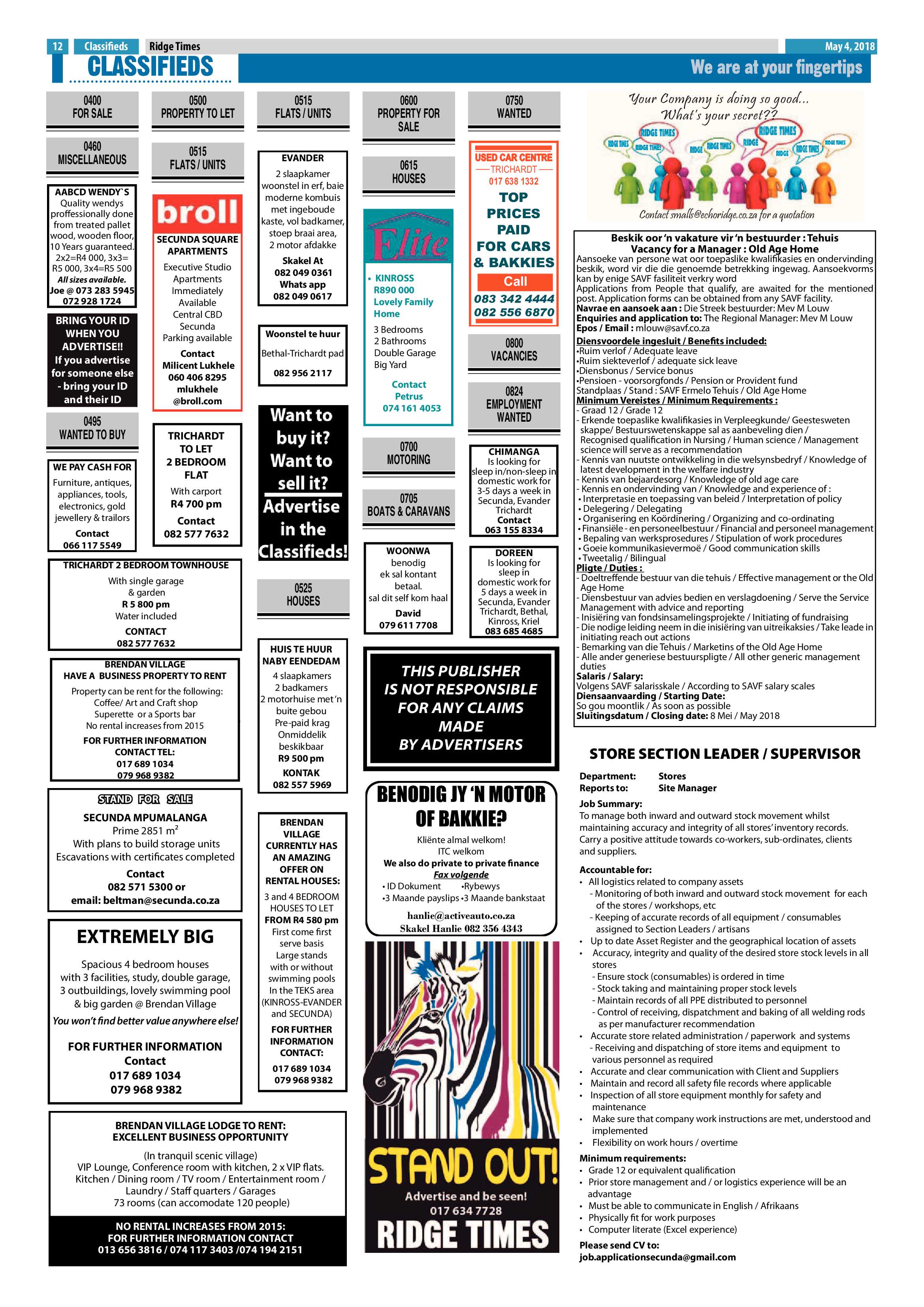 Ridge Times 4 May 2018 page 12