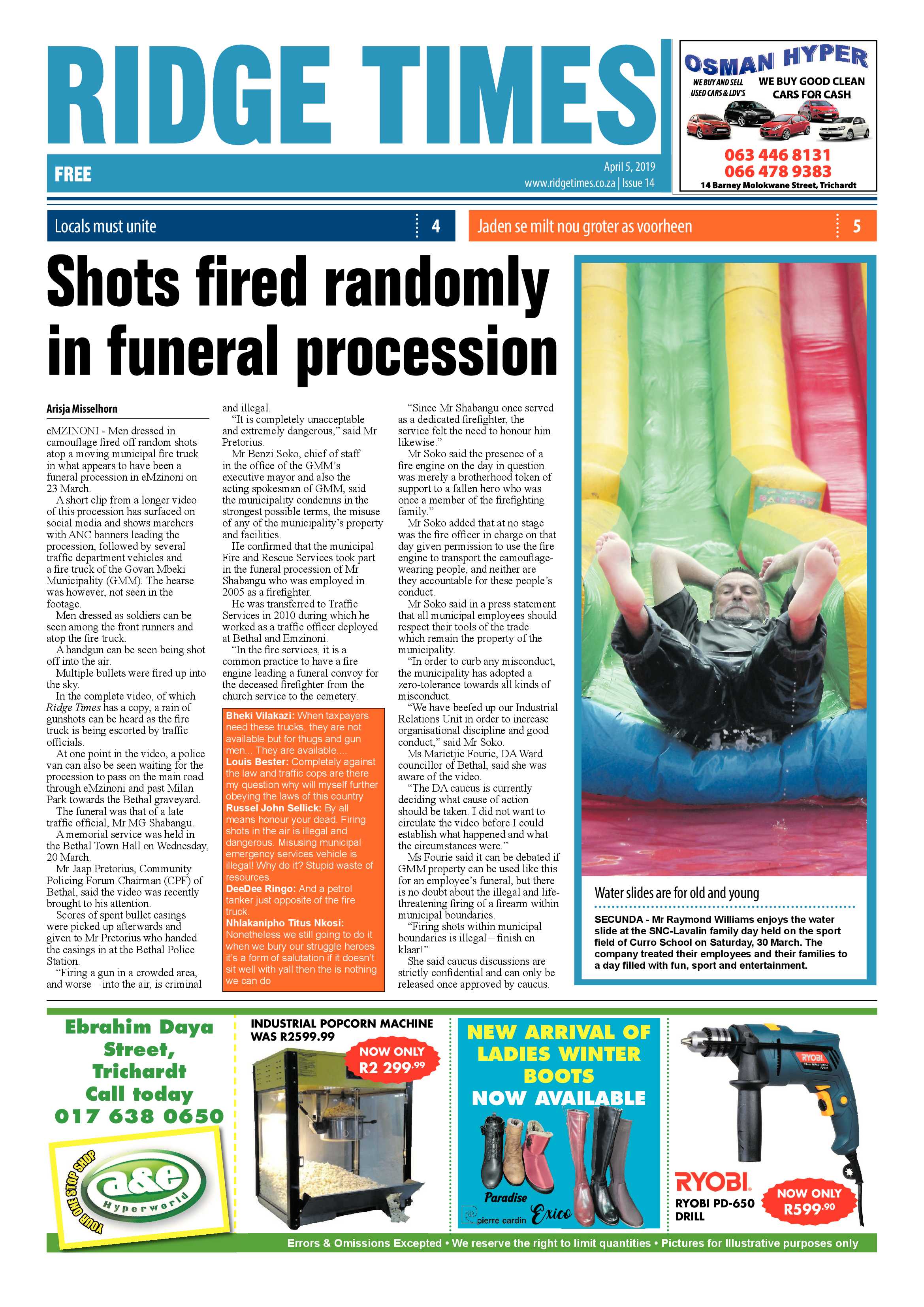 Ridge Times 5 April 2019 page 1